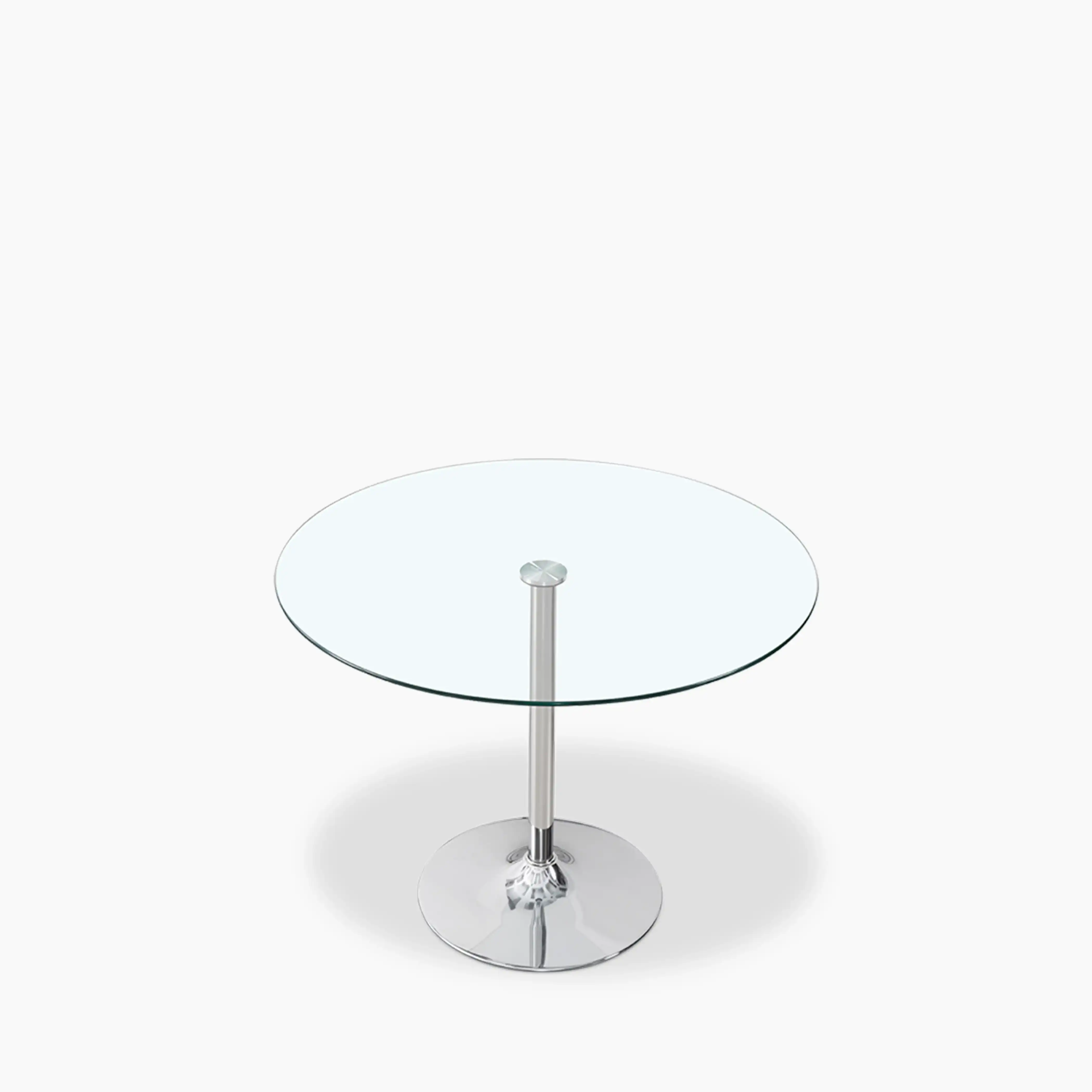 Ida 4 Seat Round Dining Table | Glass & Chrome - Image 4