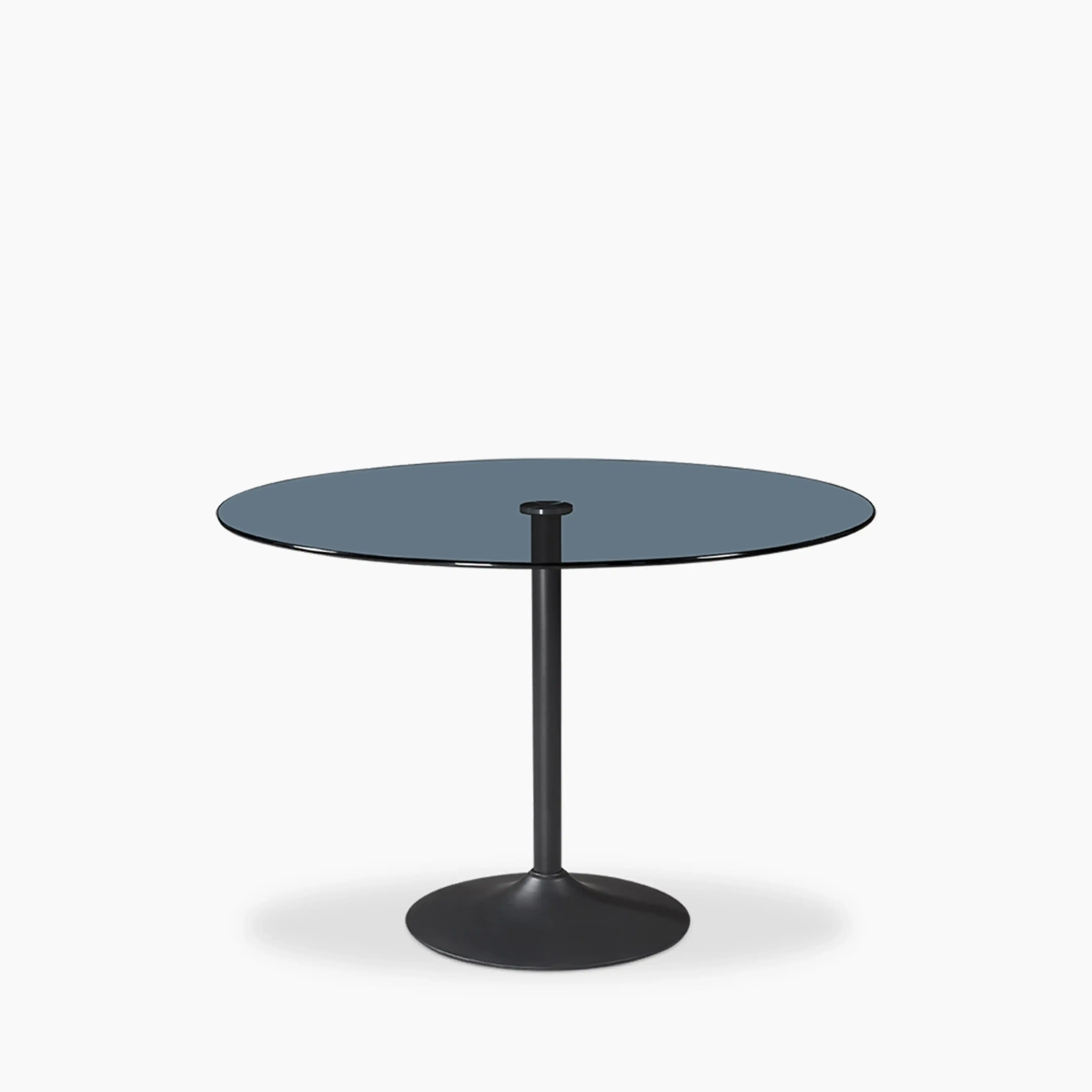 Ida 4 Seat Round Dining Table | Smoked Glass & Black - Image 3