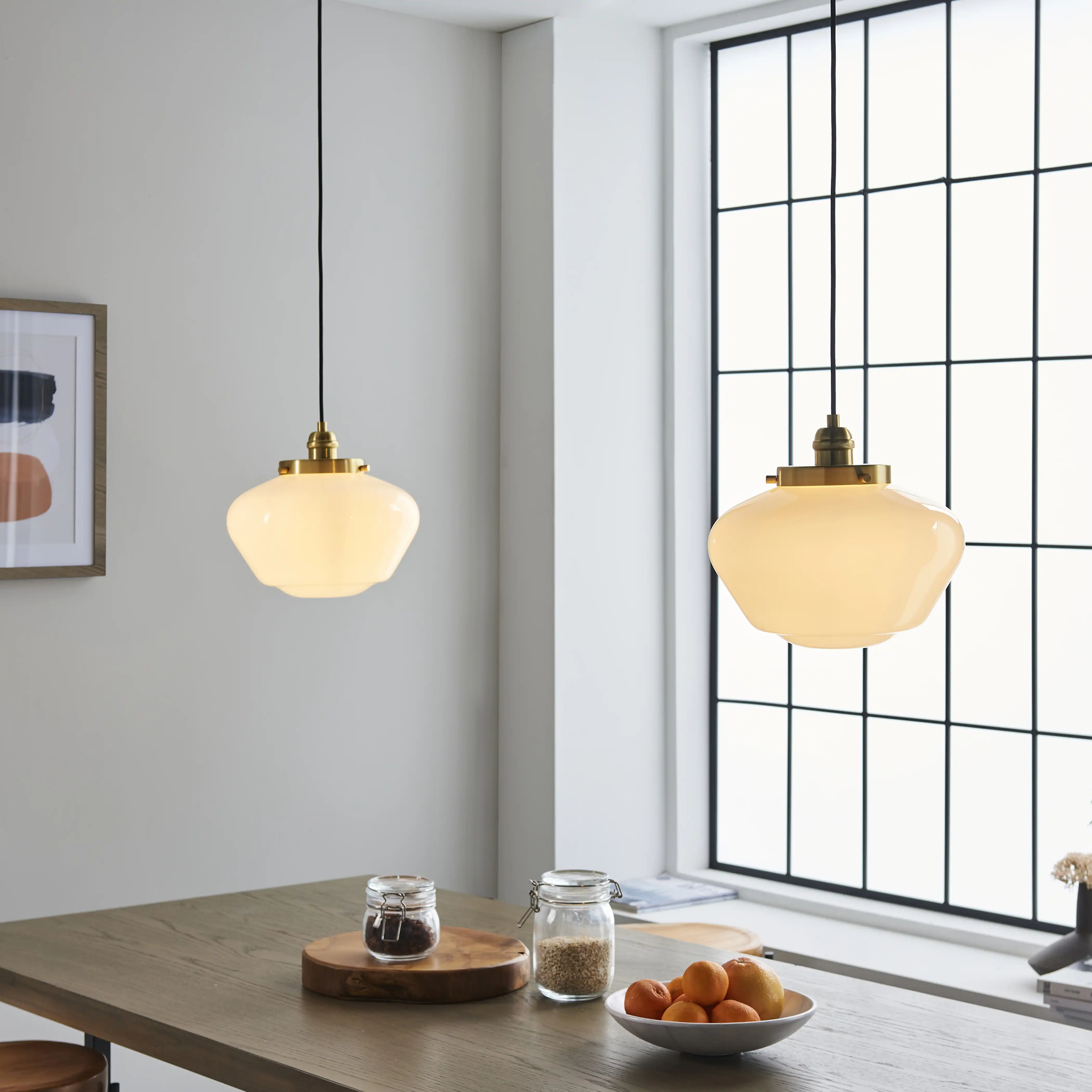 Illfra Pendant Light | Opal & Brass - Image 3