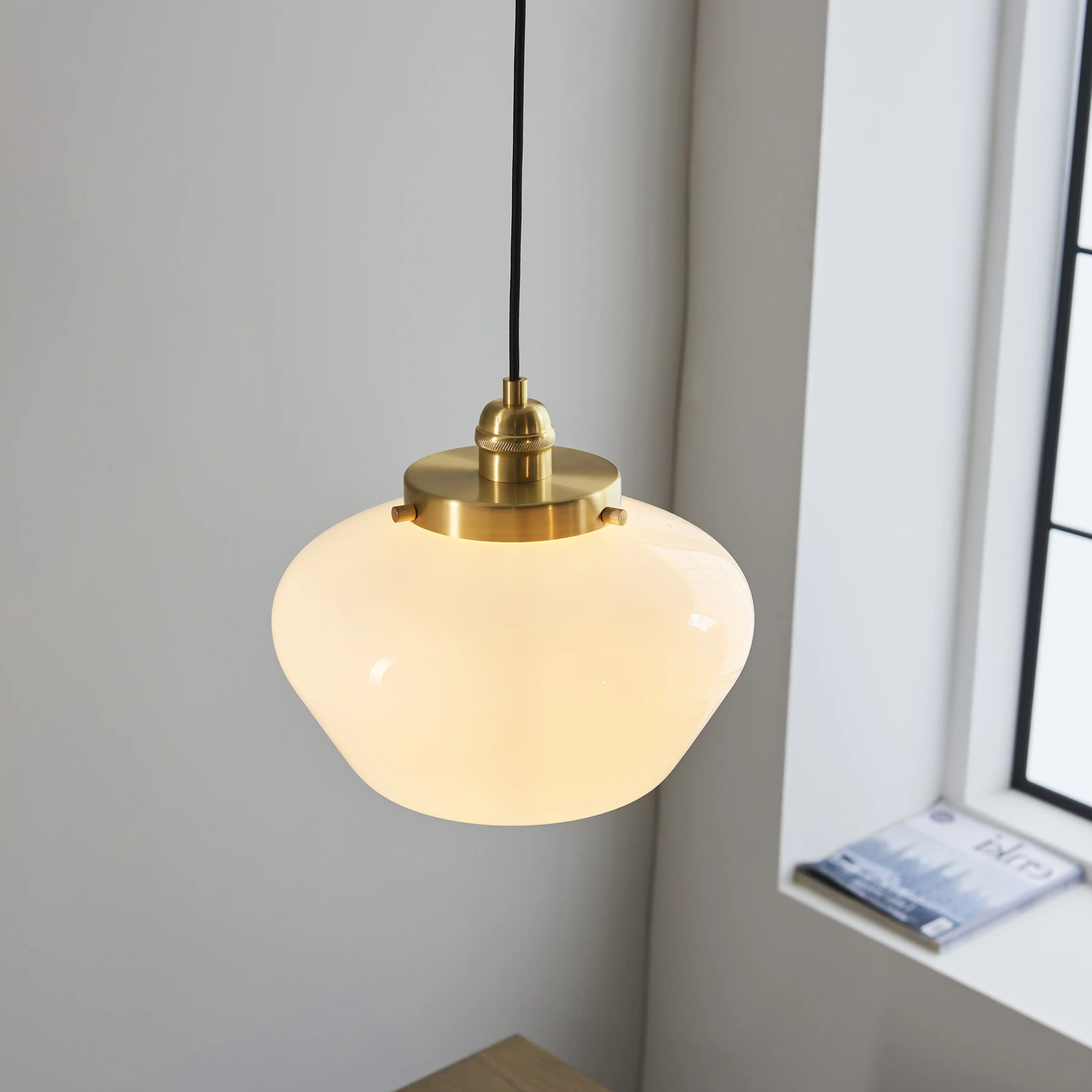 Illfra Pendant Light | Opal & Brass - Image 5