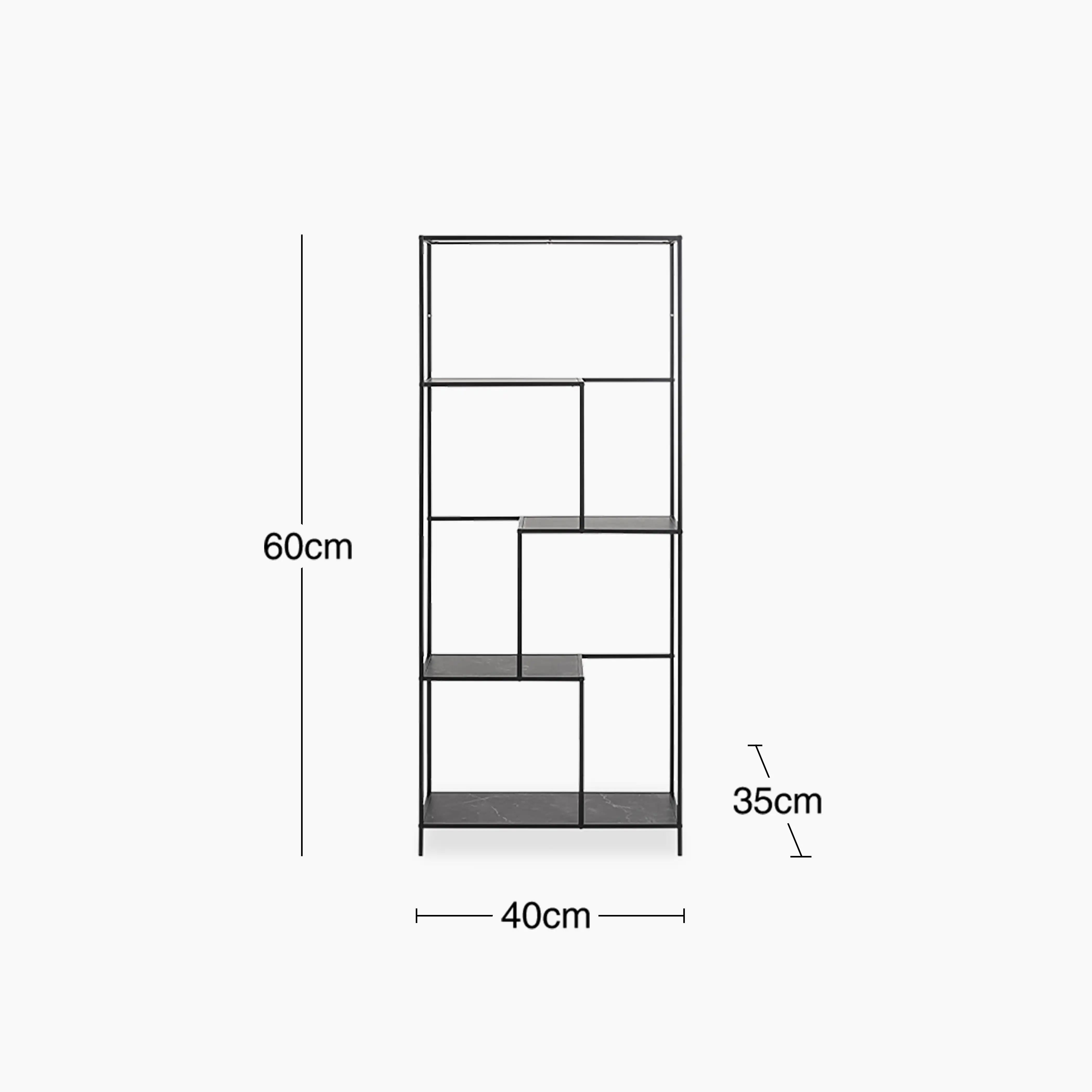 Infinity Wooden Bookcase | Black - Image 4
