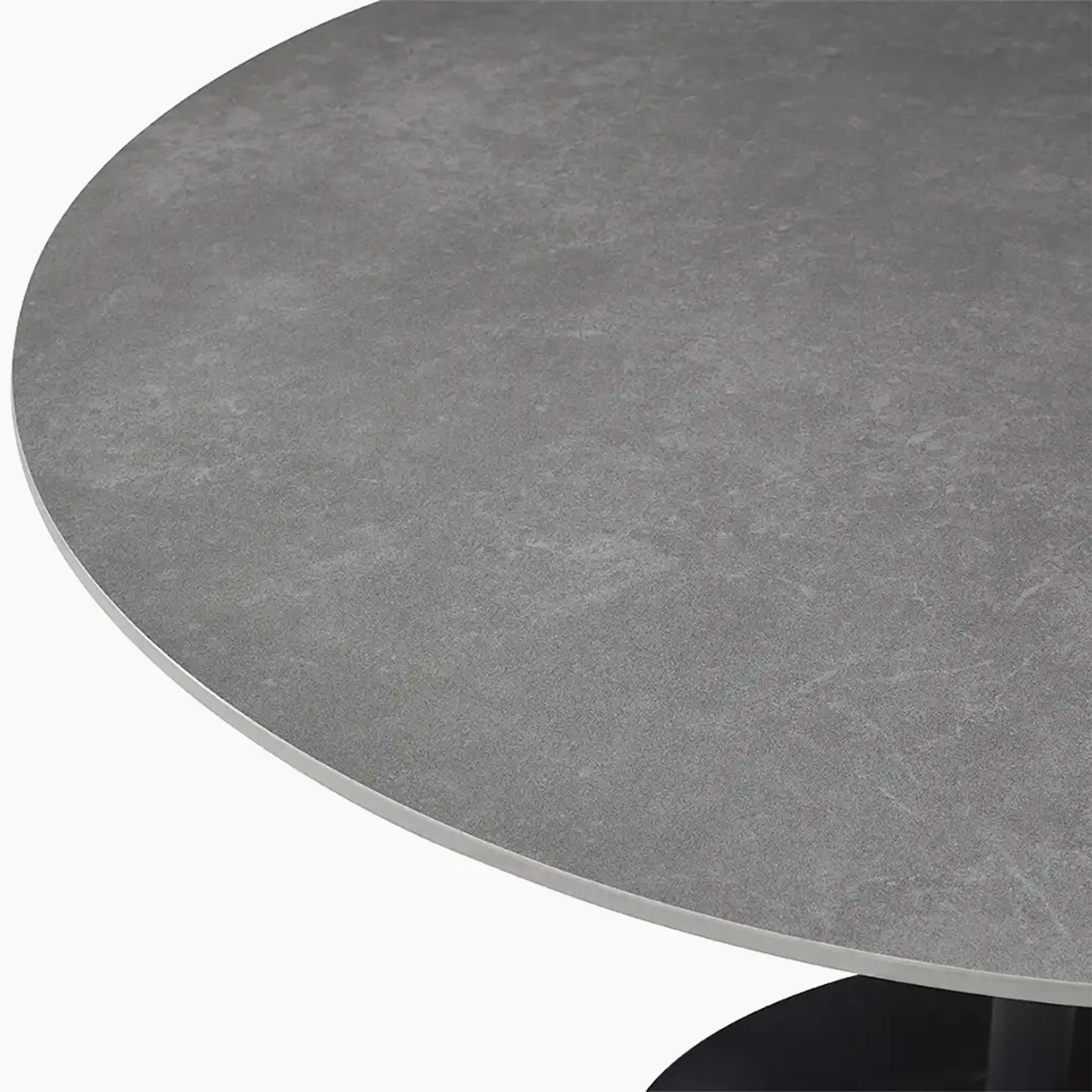 Isla 4 Seat Round Dining Table | Grey Ceramic & Black - Image 3