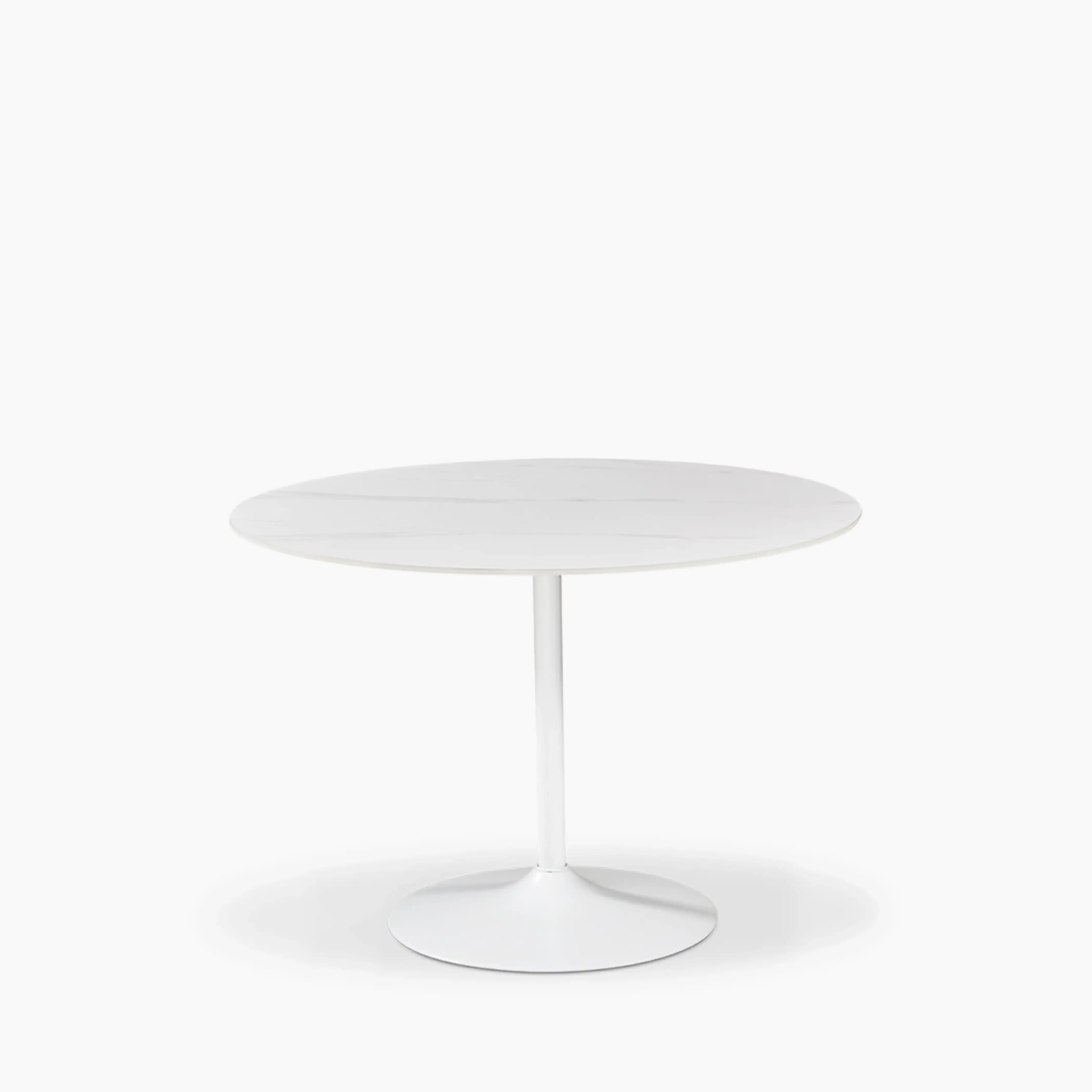 Isla 4 Seat Round Dining Table | White Ceramic & White - Image 3