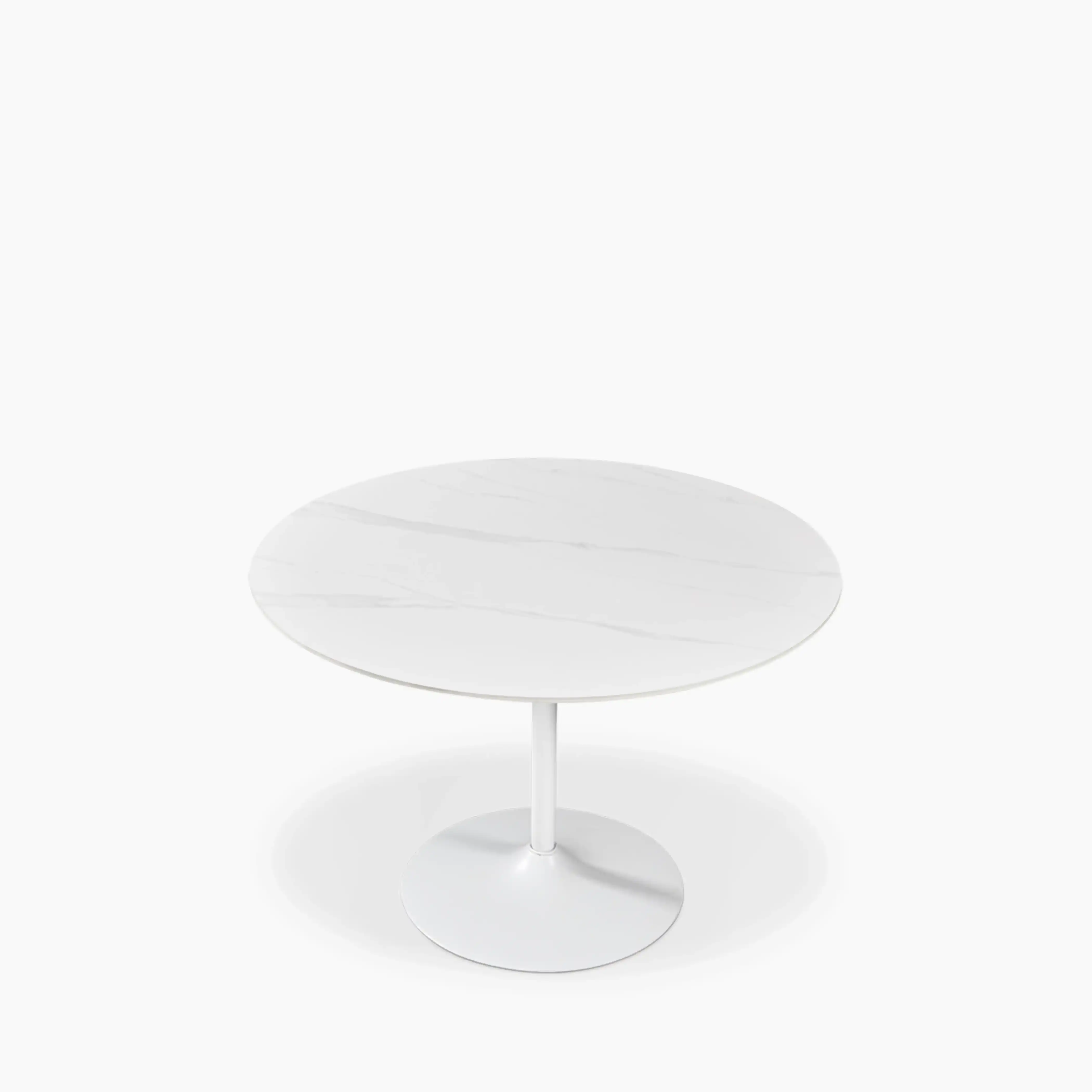 Isla 4 Seat Round Dining Table | White Ceramic & White - Image 4