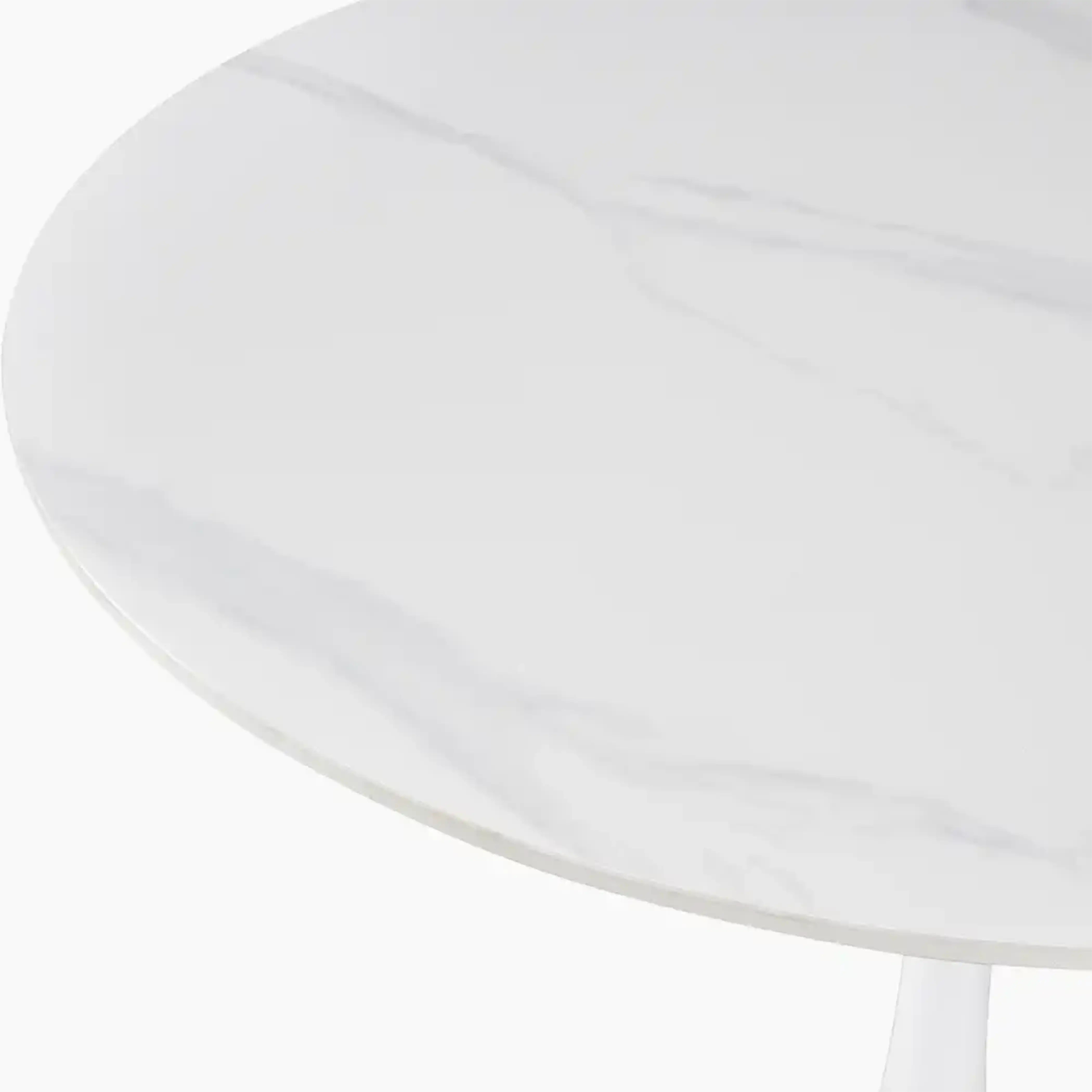 Isla 4 Seat Round Dining Table | White Ceramic & White - Image 5