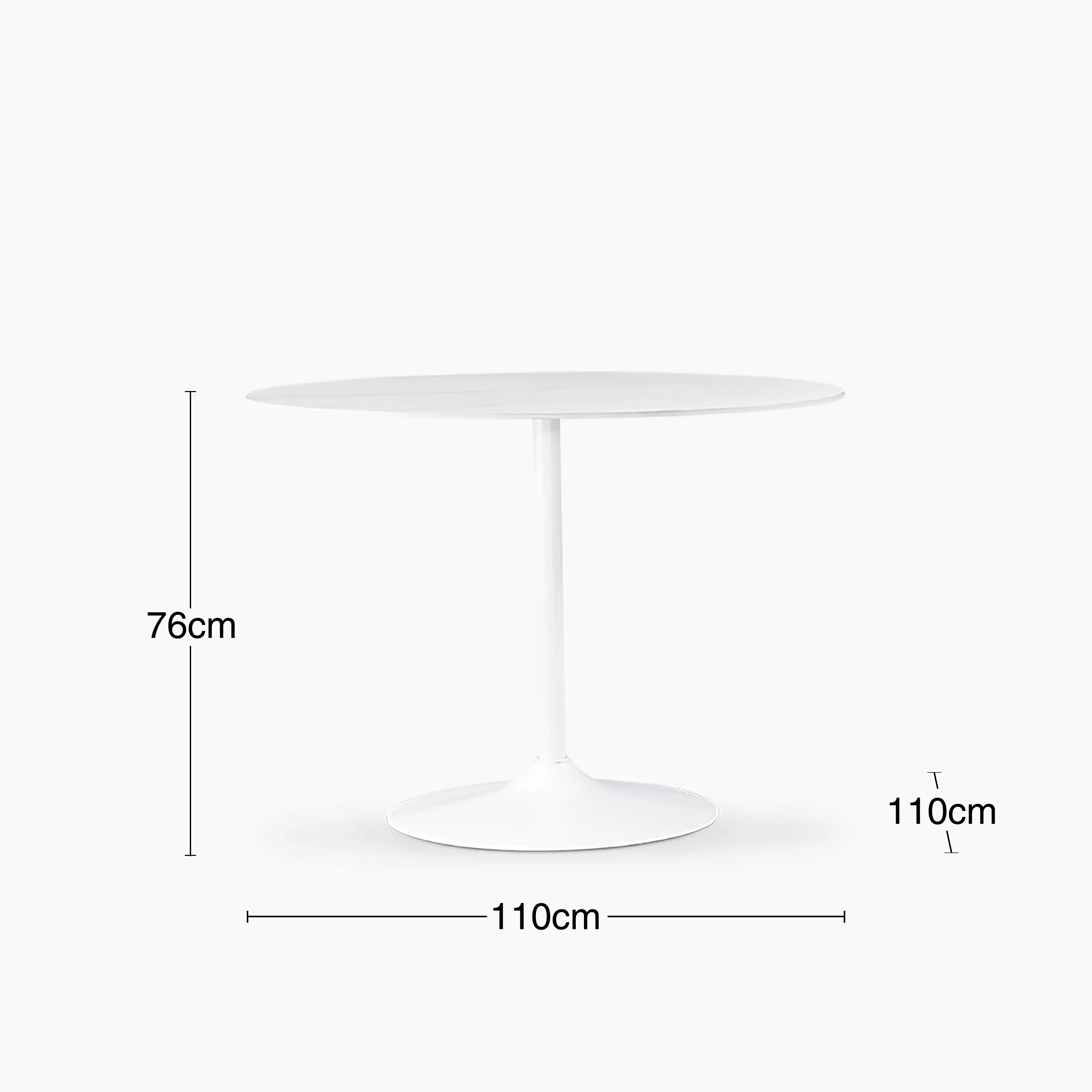 Isla 4 Seat Round Dining Table | White Ceramic & White - Image 6