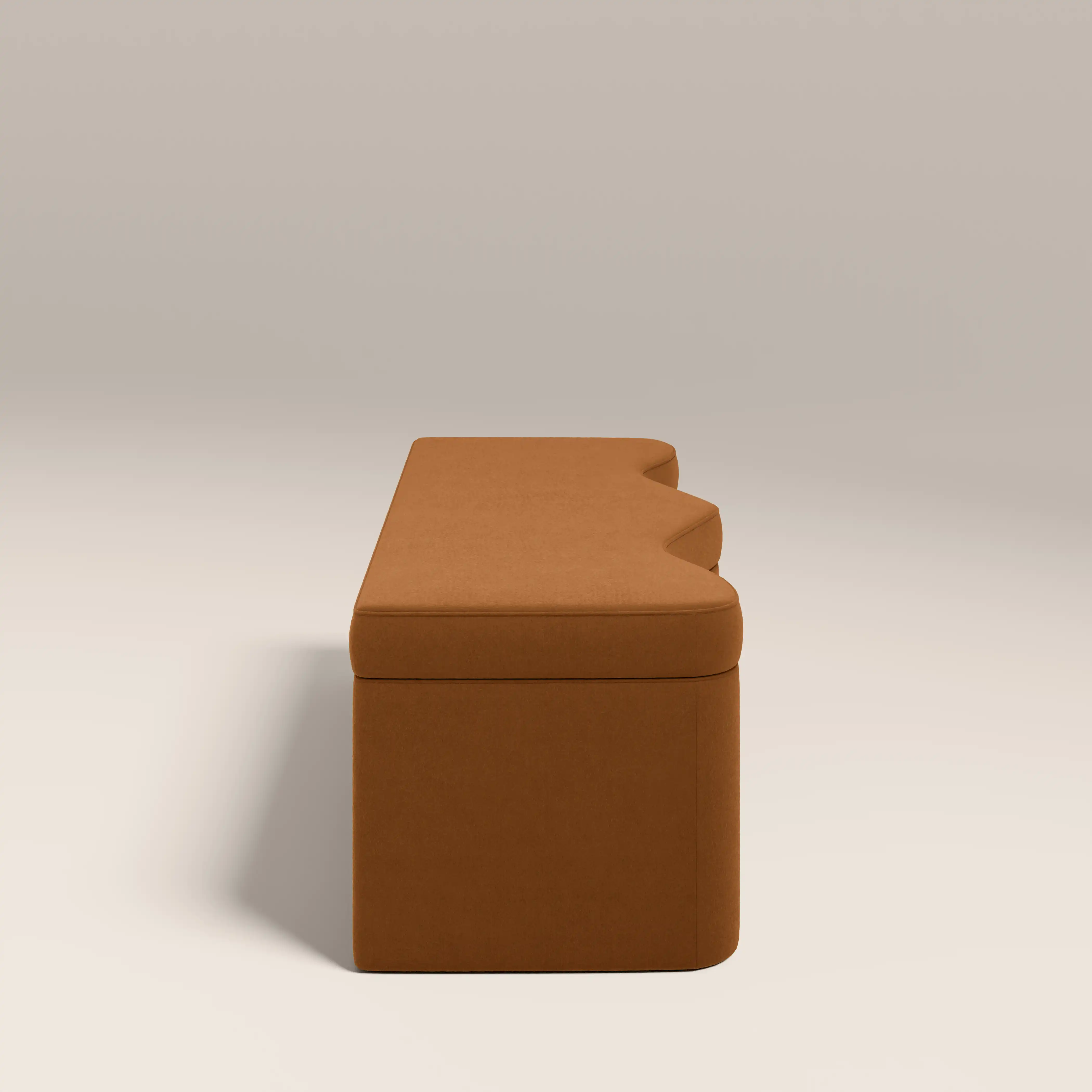 Ivan Storage Ottoman | Caramel Brown Sustainable Mohair Velvet - Image 5