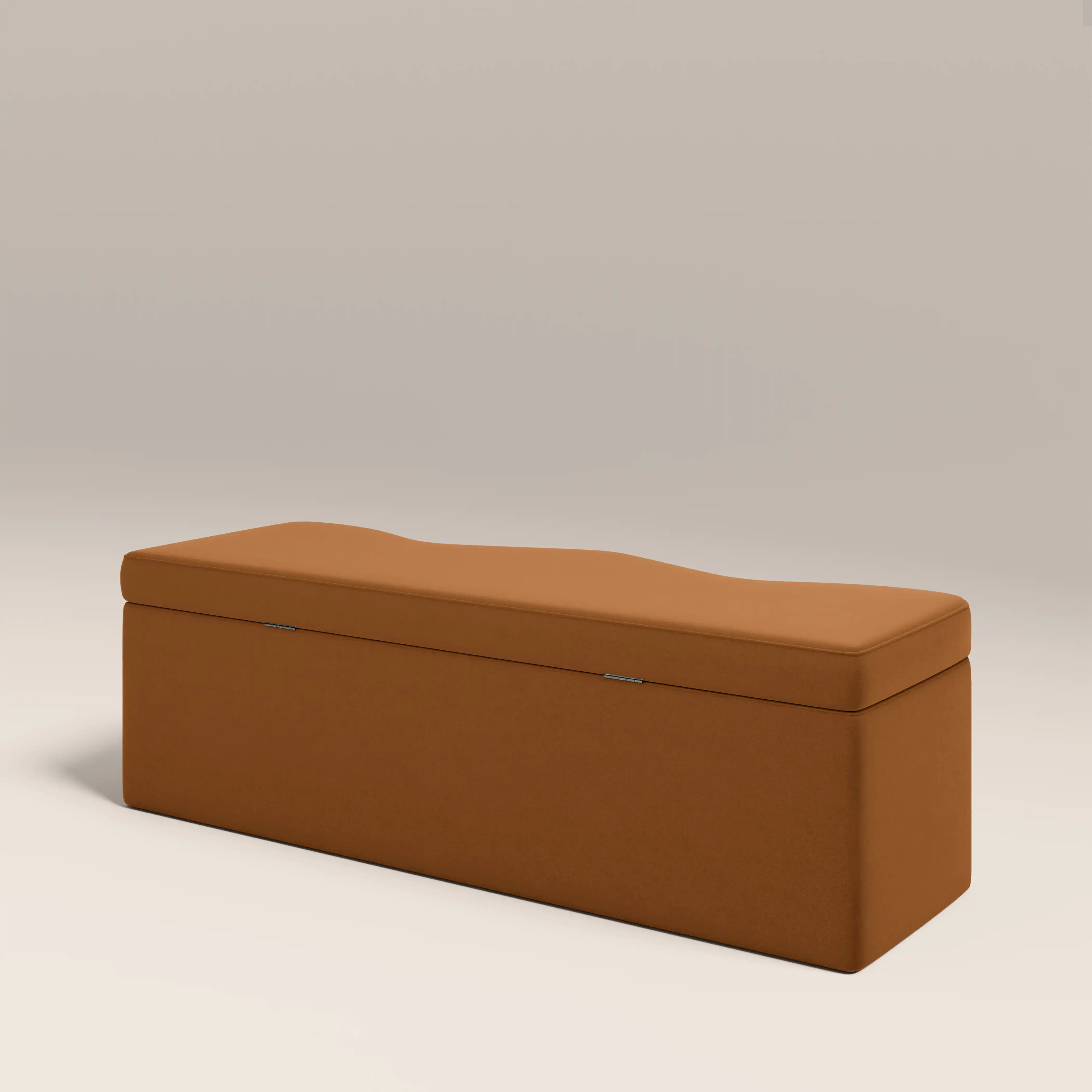 Ivan Storage Ottoman | Caramel Brown Sustainable Mohair Velvet - Image 6
