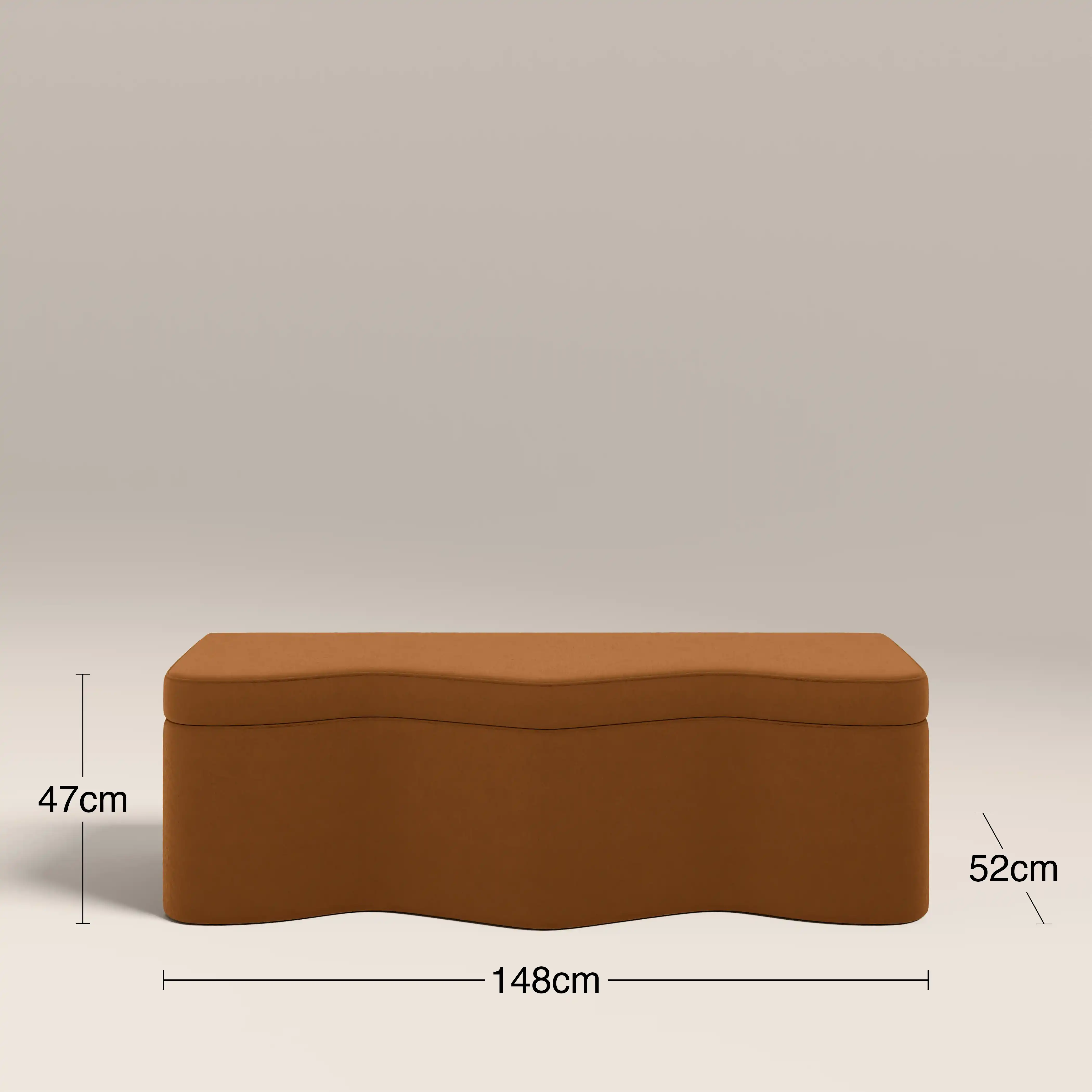 Ivan Storage Ottoman | Caramel Brown Sustainable Mohair Velvet - Image 8