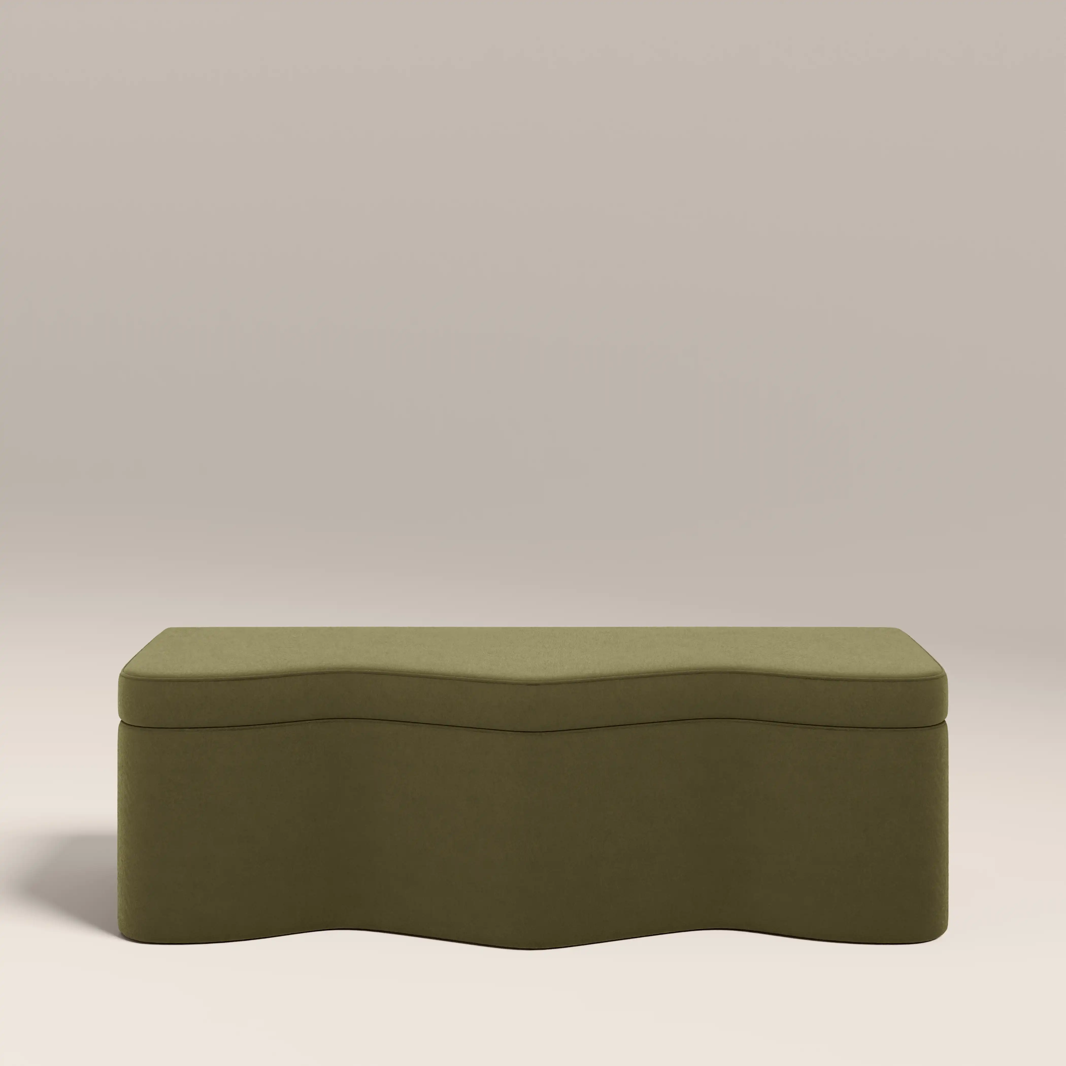 Ivan Storage Ottoman | Moss Green Sustainable Mohair Velvet - Image 5