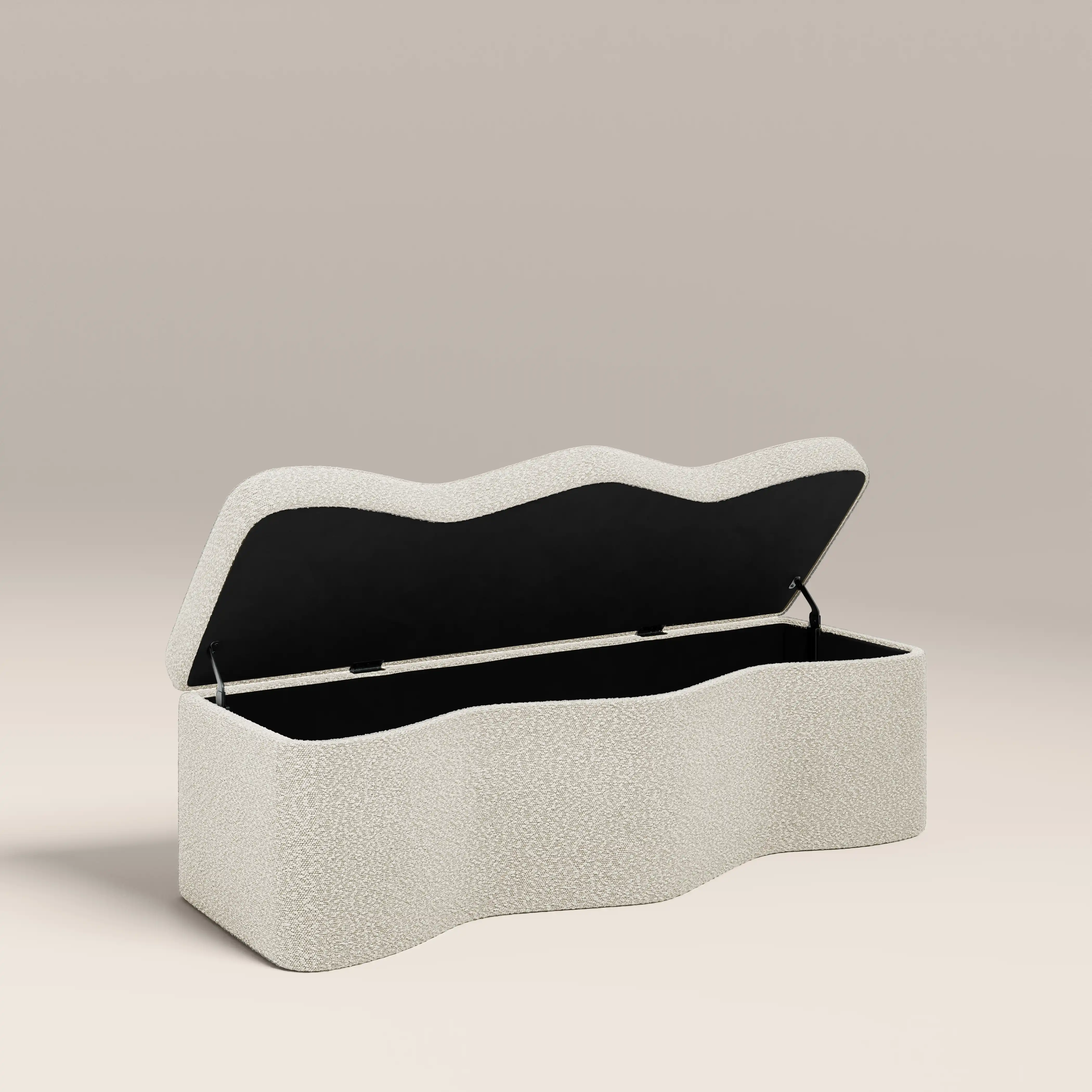 Ivan Storage Ottoman | Speckled Stone Sustainable Boucle - Image 2