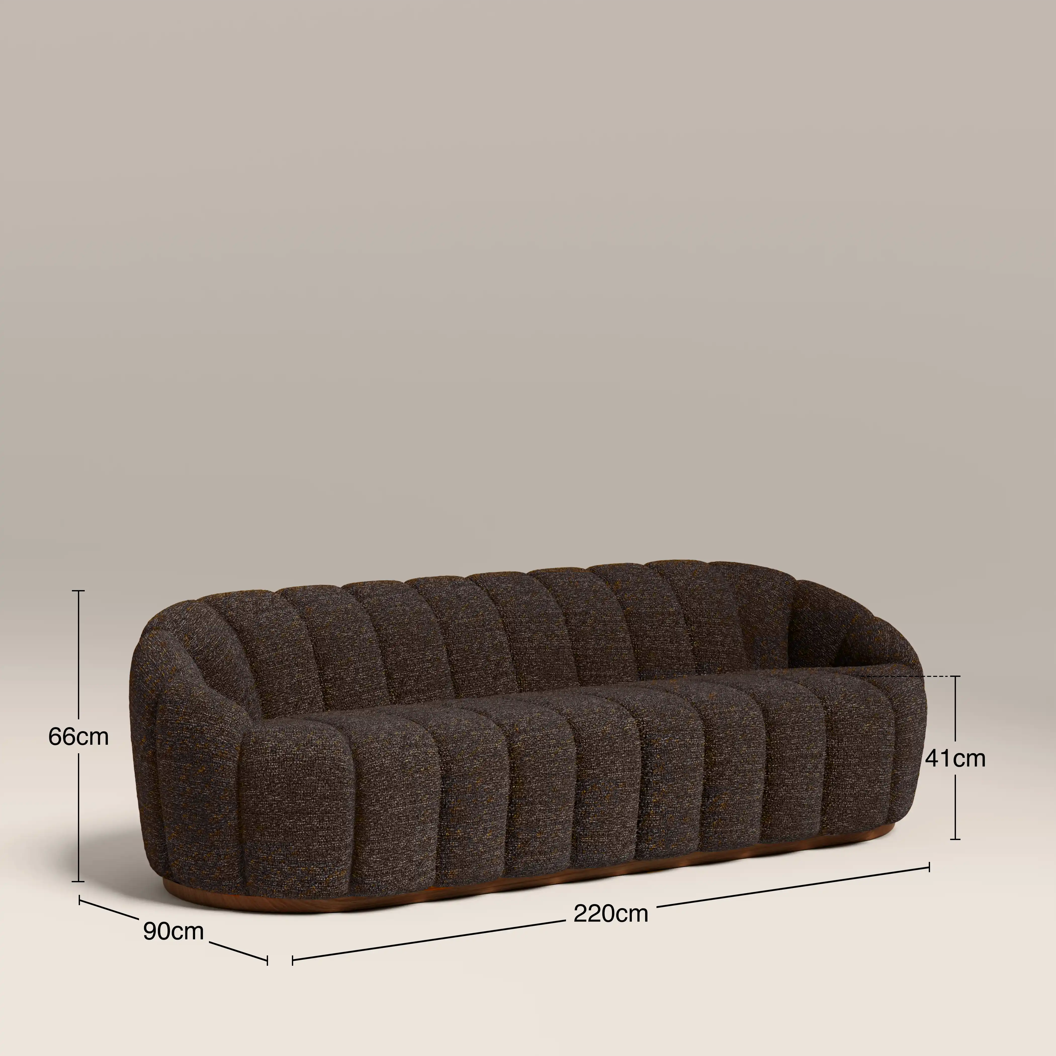 Ivy 3 Seater Sofa | Speckled Espresso Boucle - Image 8