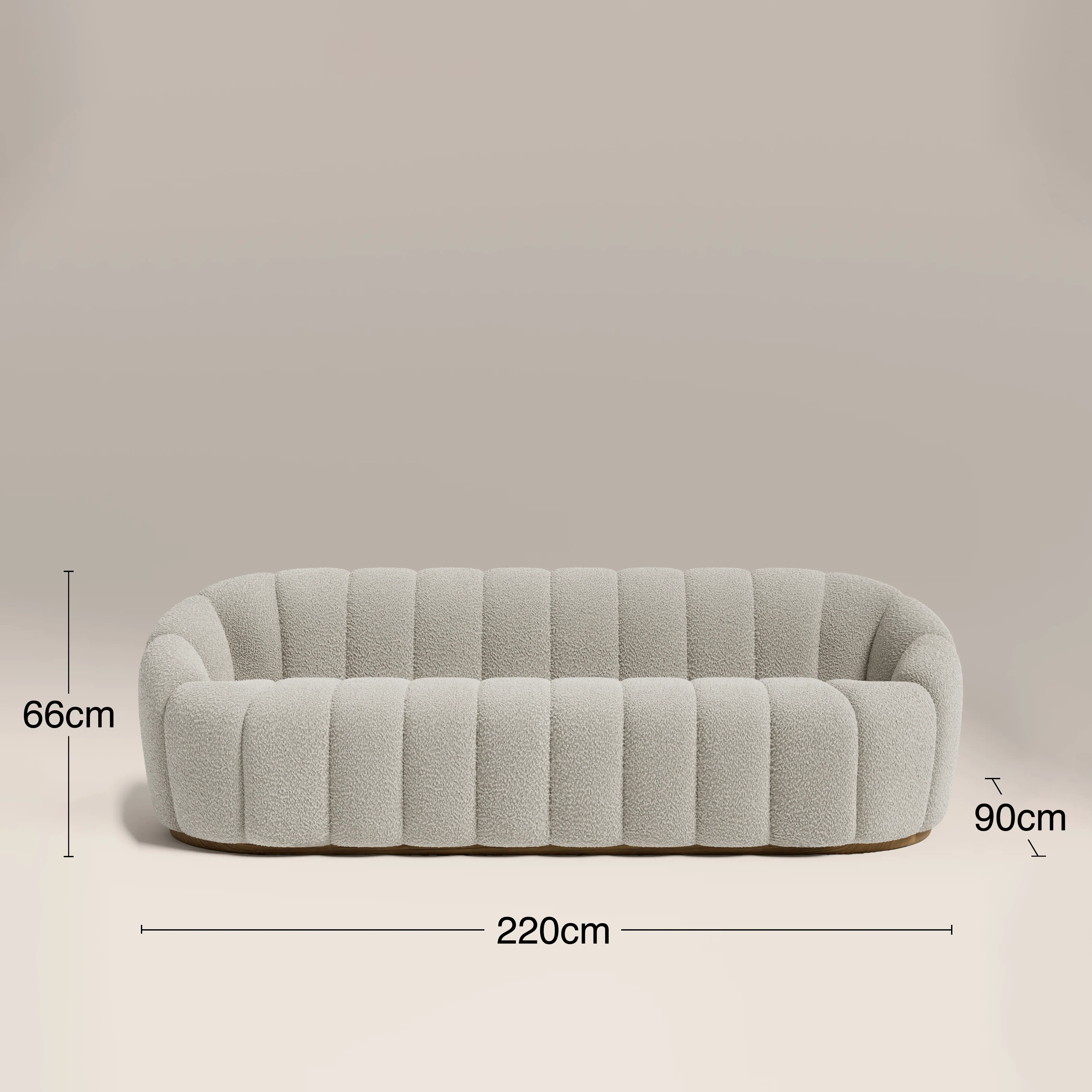 Ivy 3 Seater Sofa | Speckled Stone Sustainable Boucle - Image 8