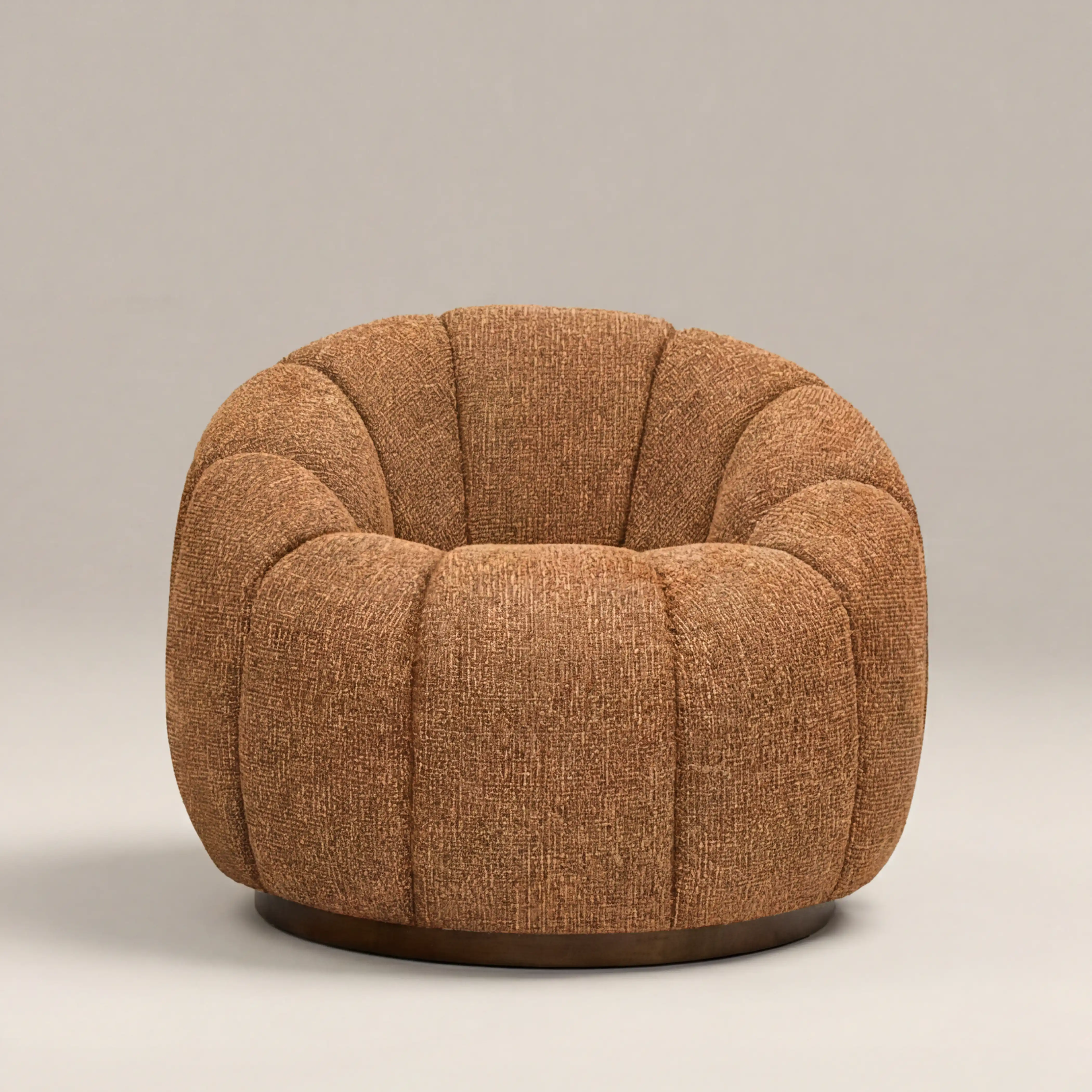 Ivy Swivel Armchair | Speckled Honey Sustainable Boucle & Walnut - Image 3