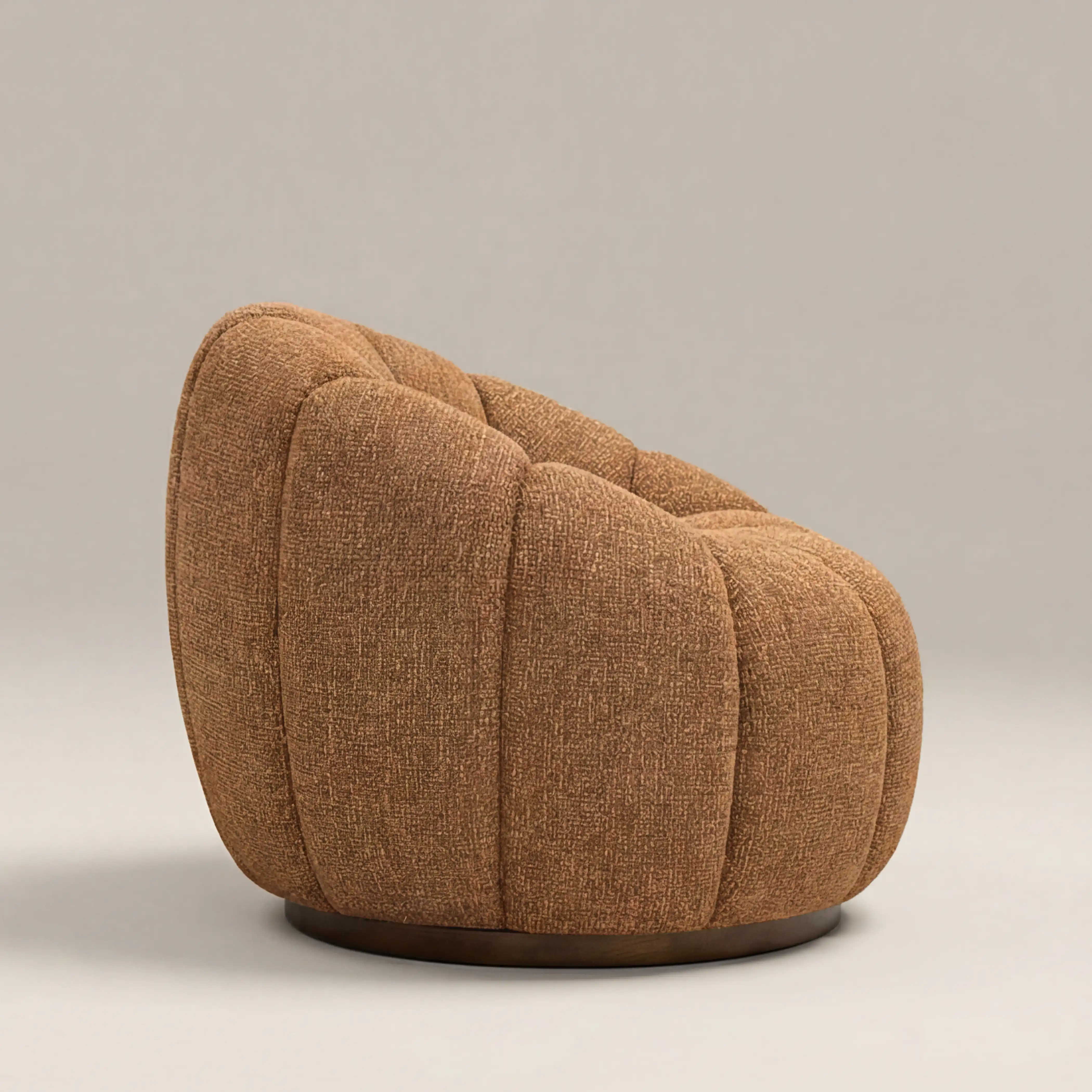 Ivy Swivel Armchair | Speckled Honey Sustainable Boucle & Walnut - Image 5