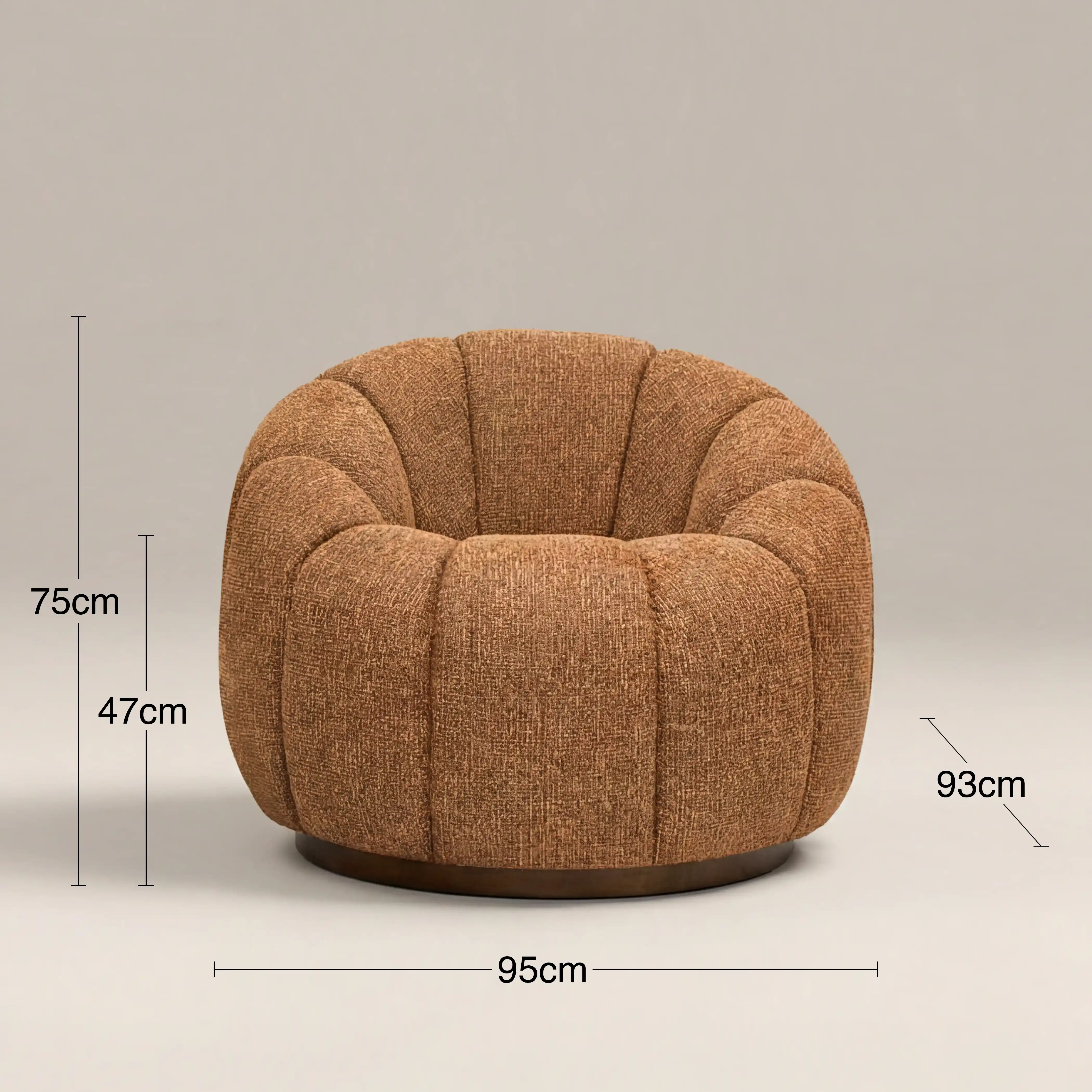 Ivy Swivel Armchair | Speckled Honey Sustainable Boucle & Walnut - Image 7