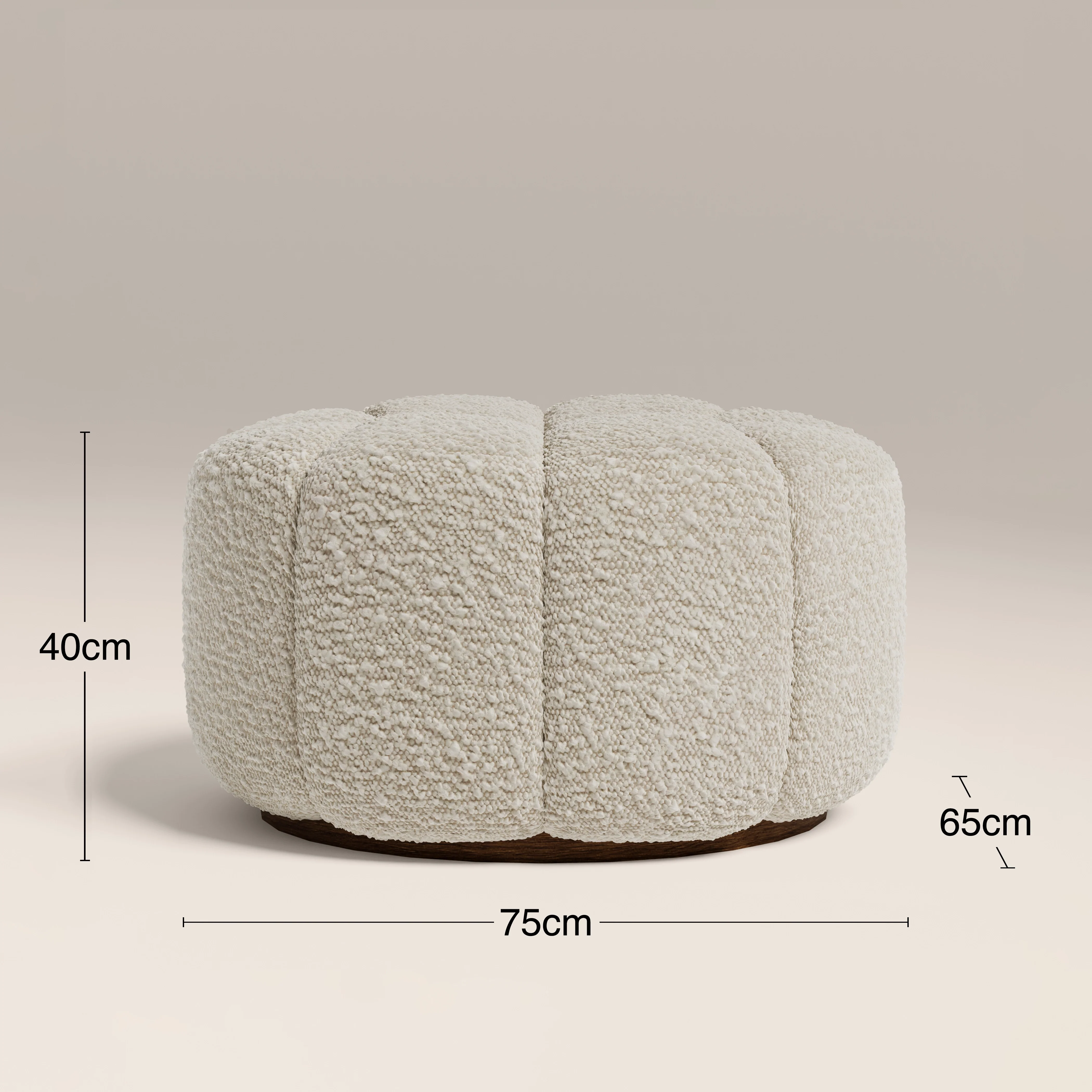 Ivy Footstool | Speckled Stone Sustainable Boucle - Image 4