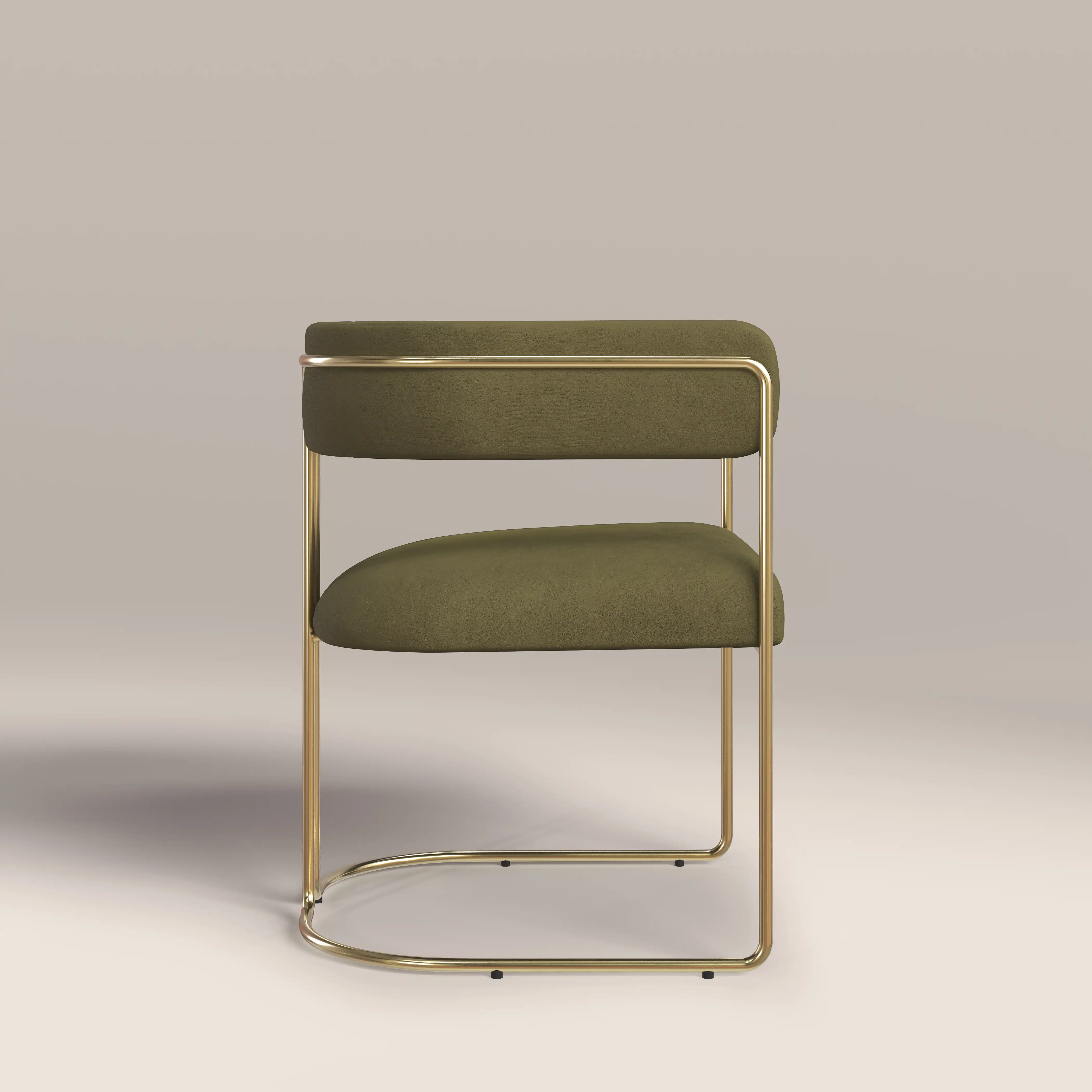 Juliana Carver Dining Chair | Moss Green Sustainable Mohair Velvet & Brass - Image 5
