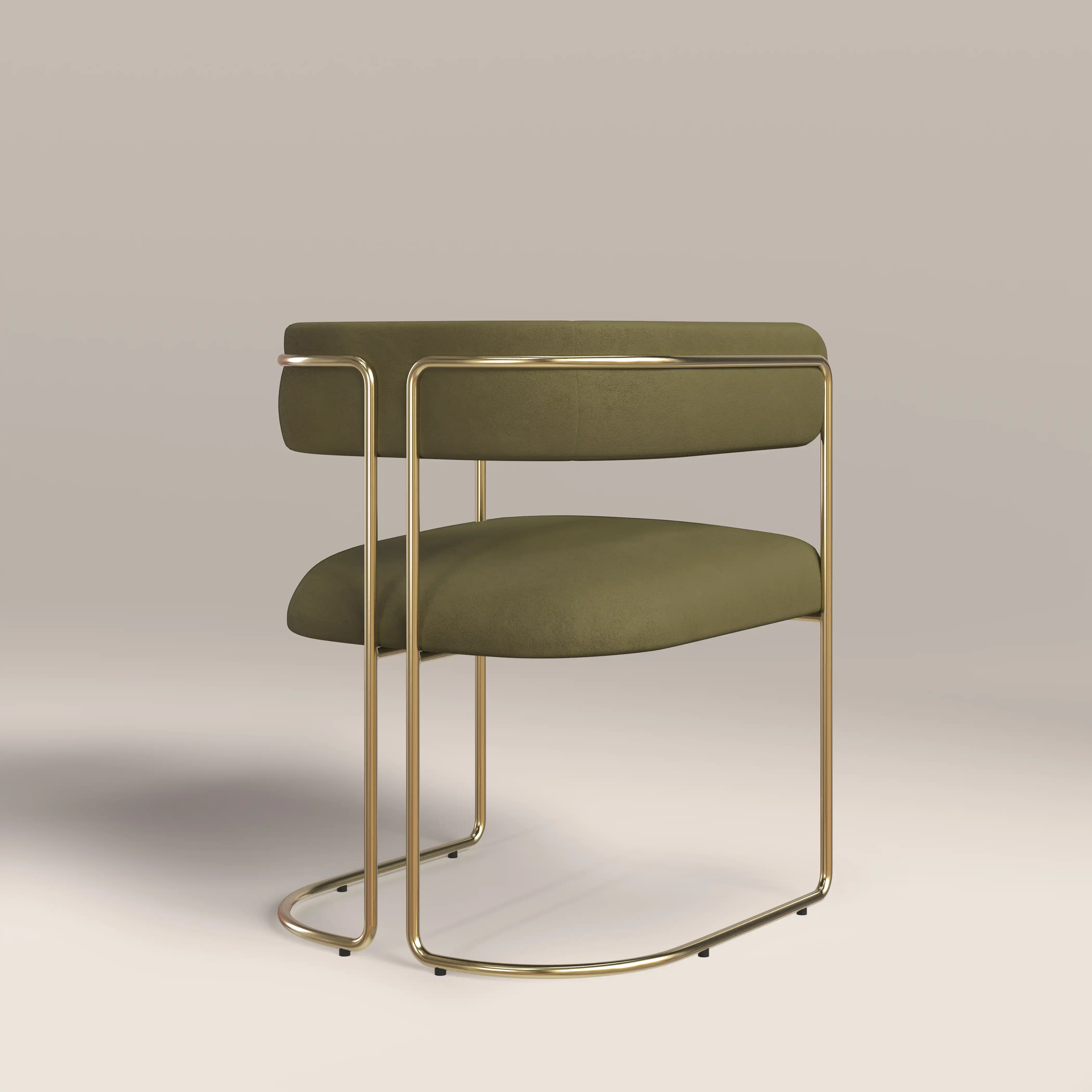Juliana Carver Dining Chair | Moss Green Sustainable Mohair Velvet & Brass - Image 6