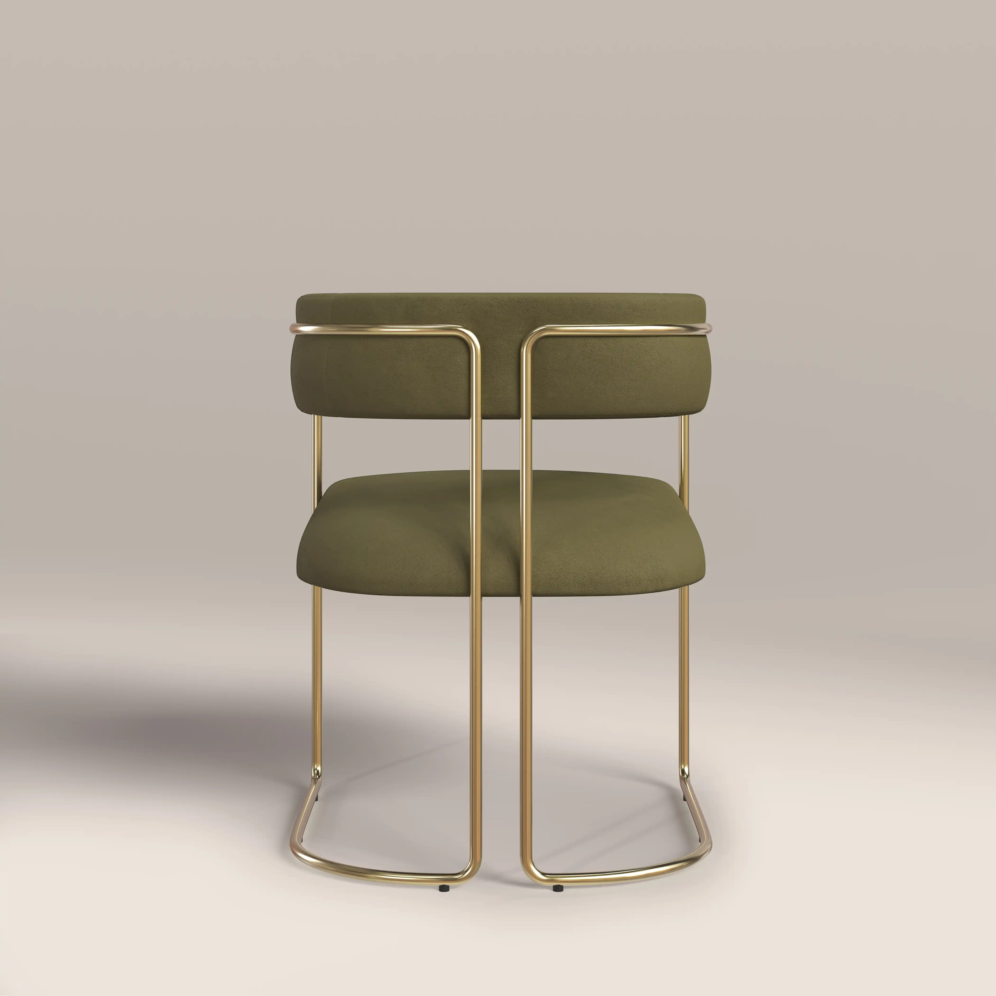 Juliana Carver Dining Chair | Moss Green Sustainable Mohair Velvet & Brass - Image 7