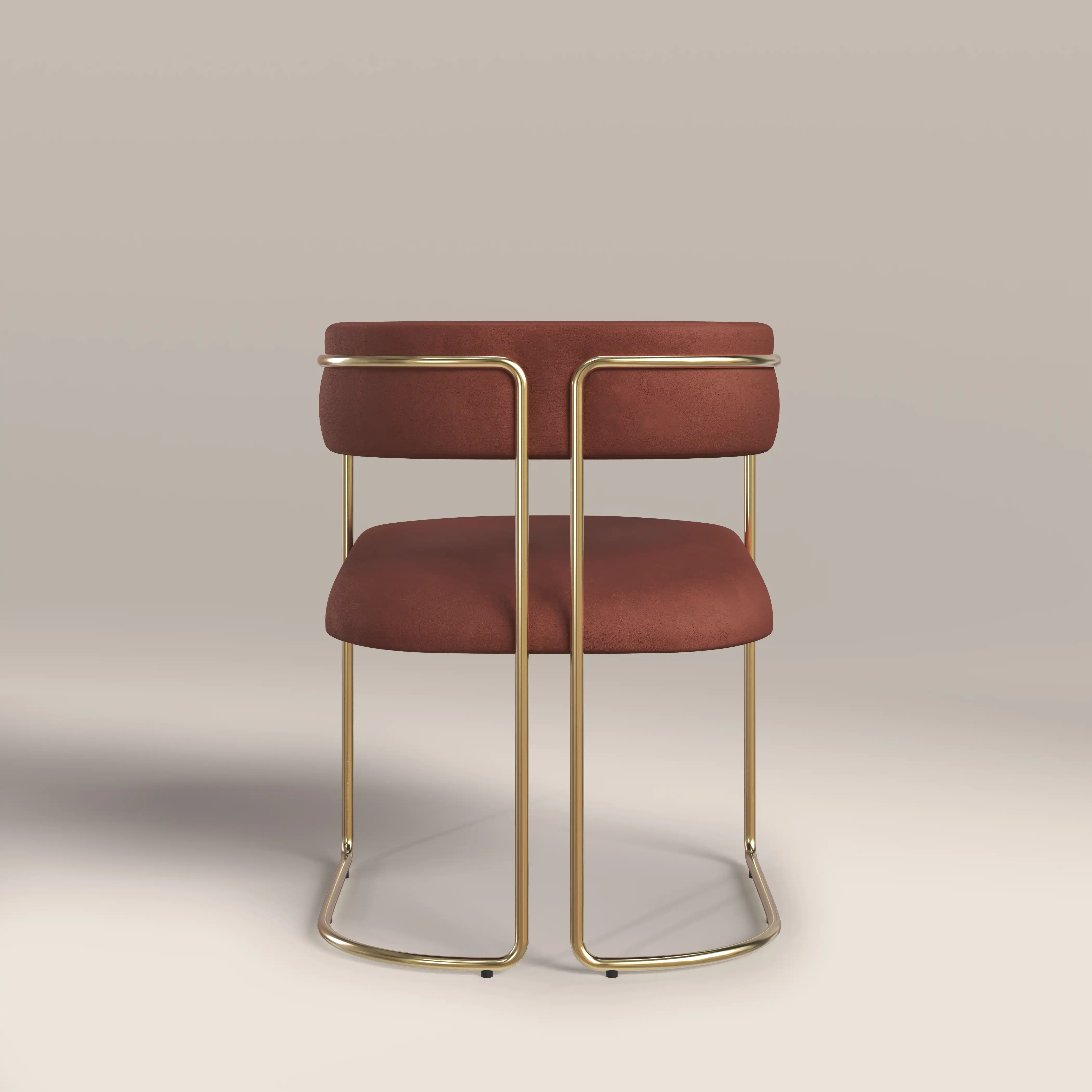 Juliana Carver Dining Chair | Rust Red Sustainable Velvet & Brass - Image 6