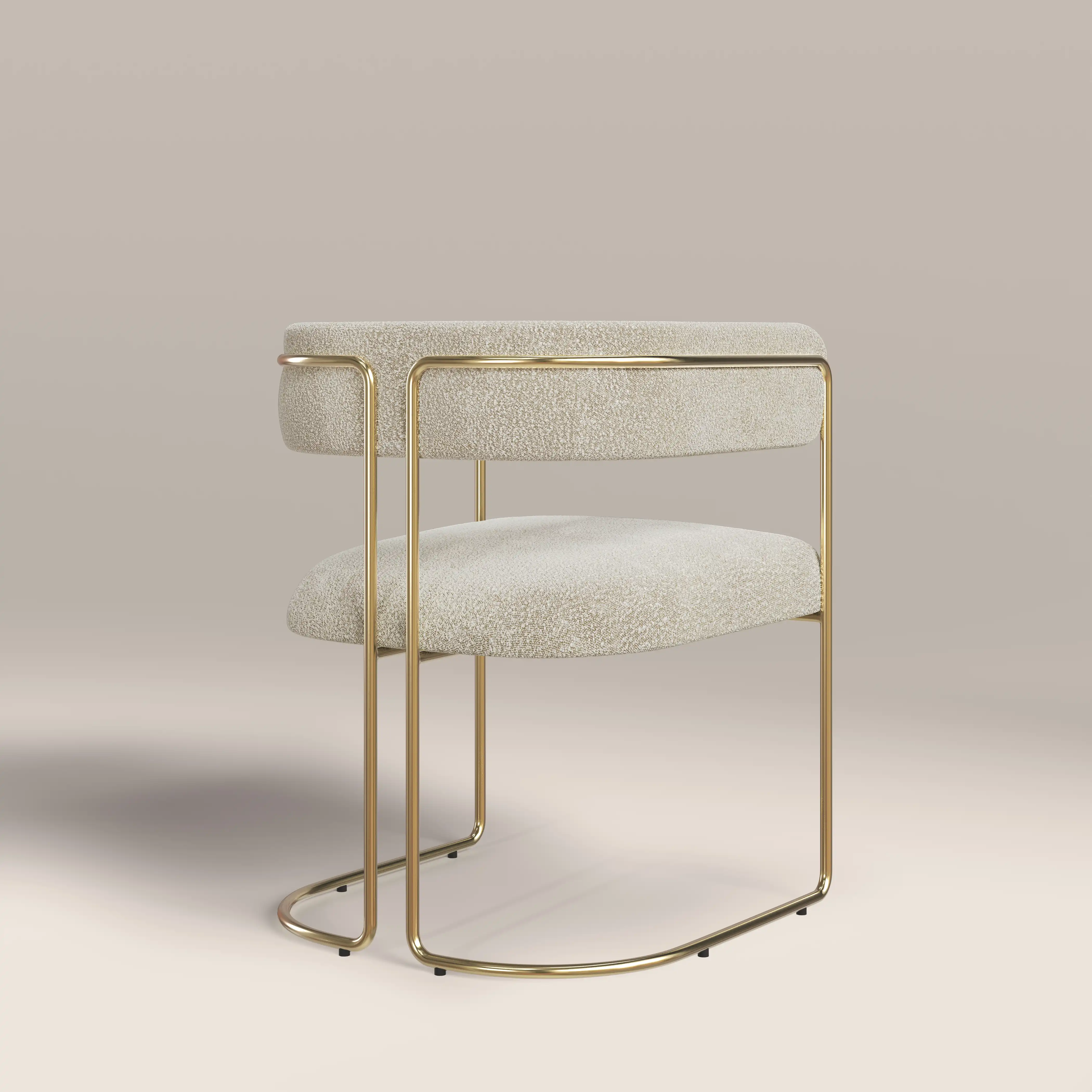 Juliana Carver Dining Chair | Speckled Stone Sustainable Boucle & Brass - Image 6