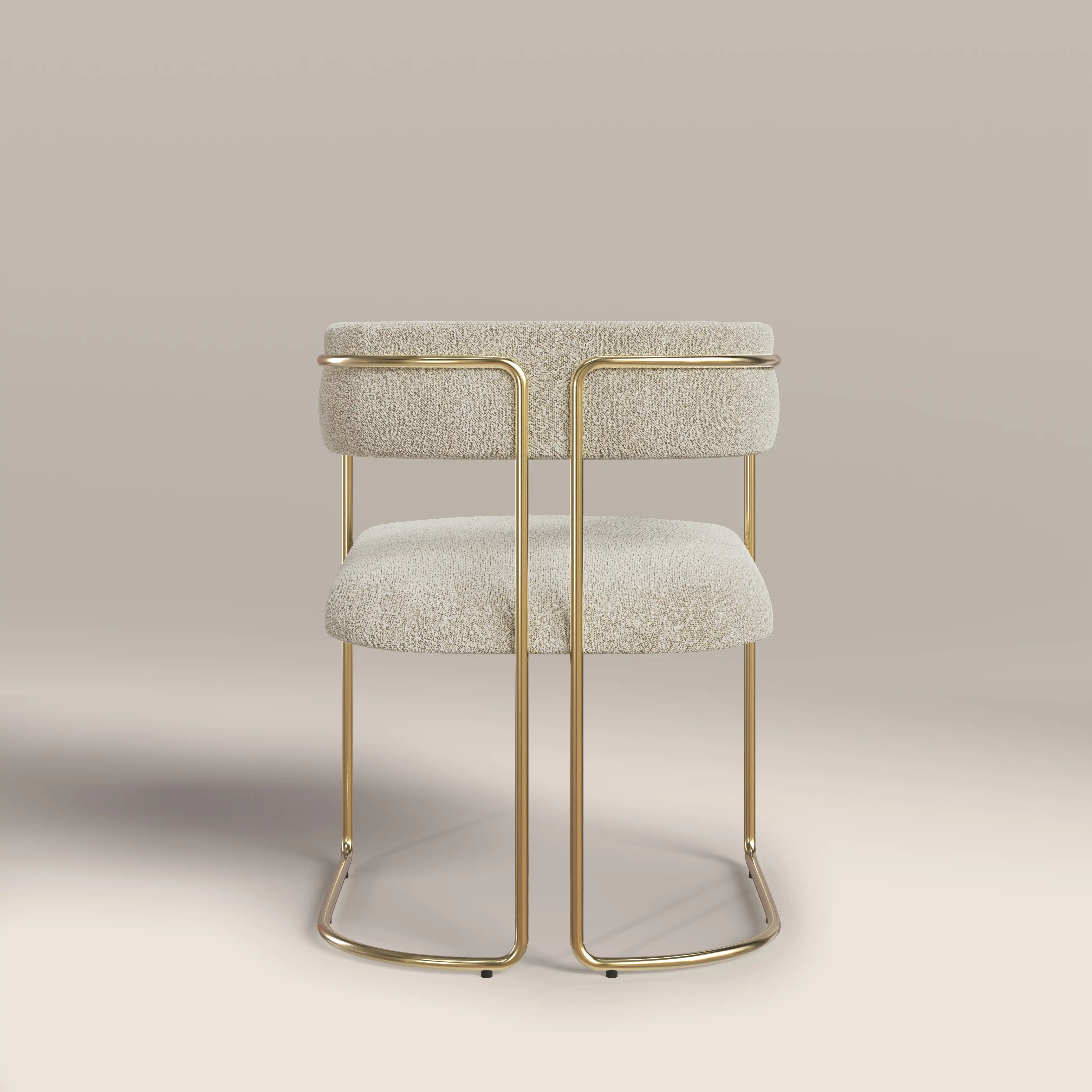 Juliana Carver Dining Chair | Speckled Stone Sustainable Boucle & Brass - Image 7