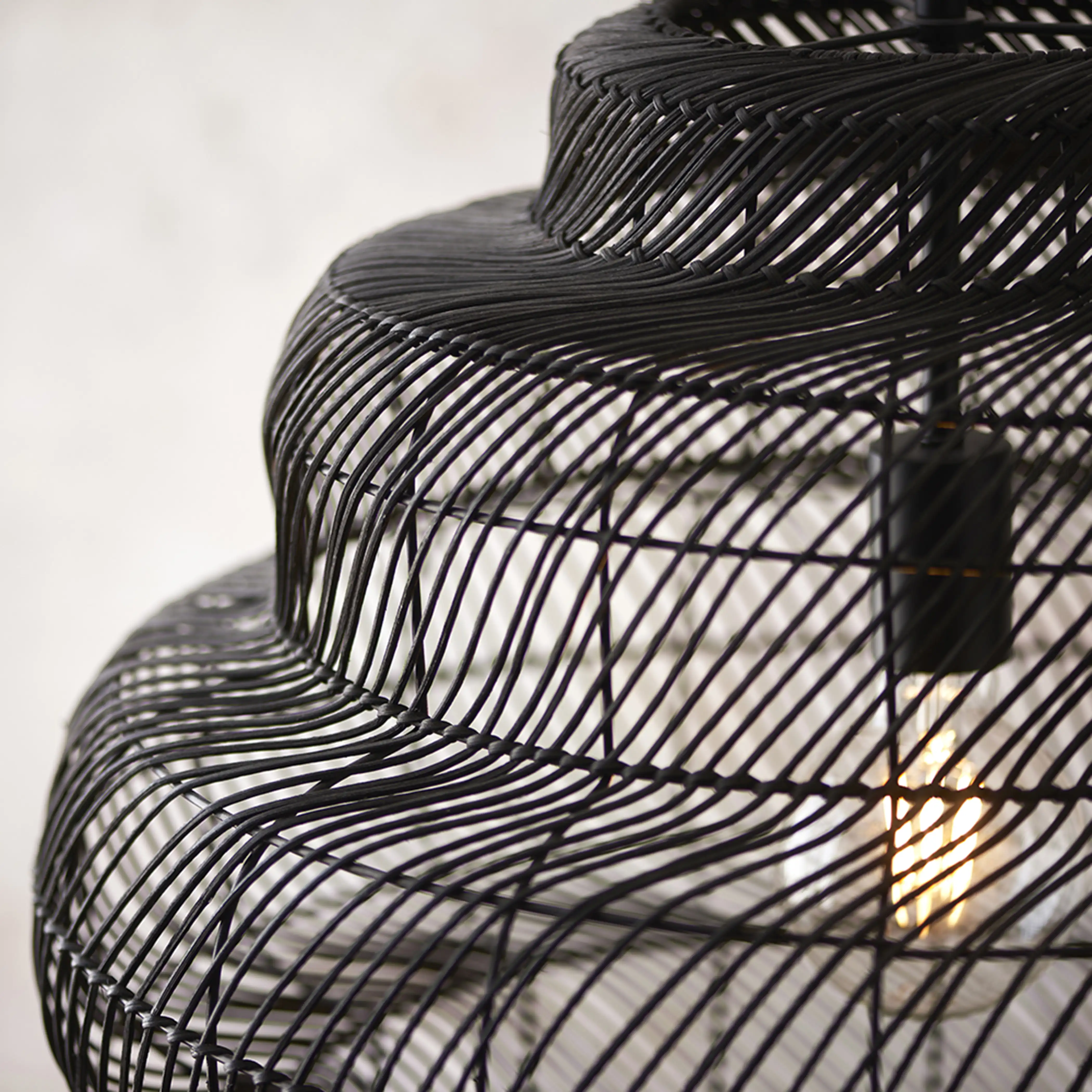 Karys Large Pendant Light | Black Rattan - Image 6