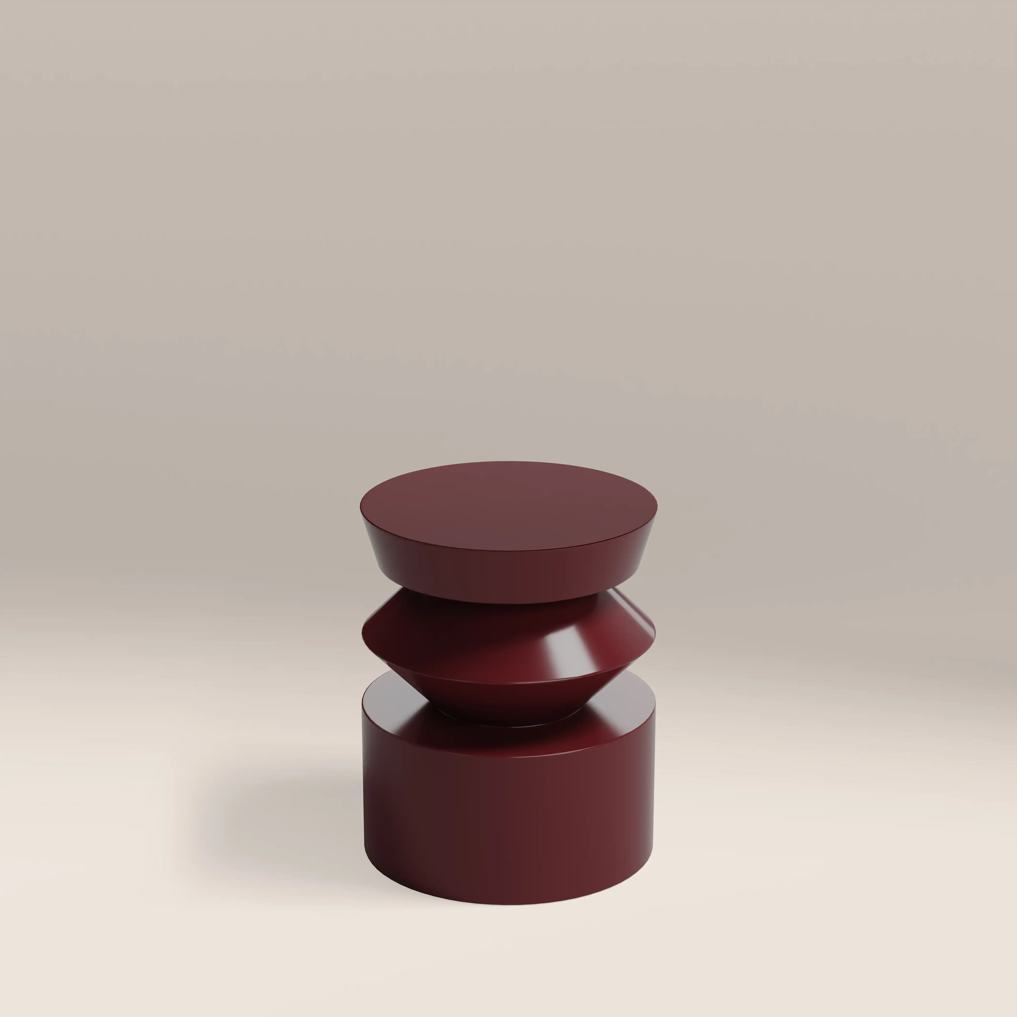 Kayla Round Side Table | High Gloss Burgundy - Image 3