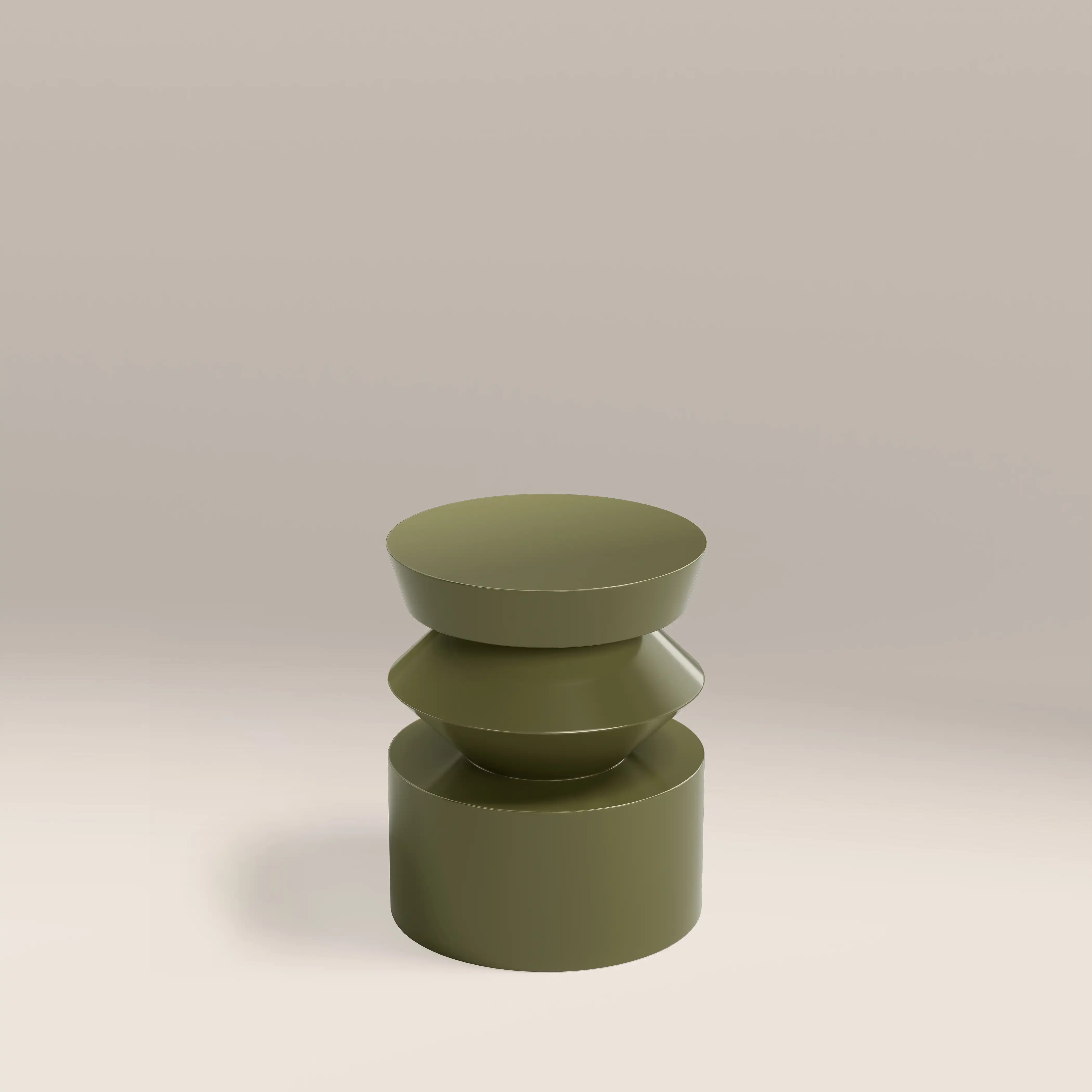 Kayla Round Side Table | High Gloss Olive Green - Image 3