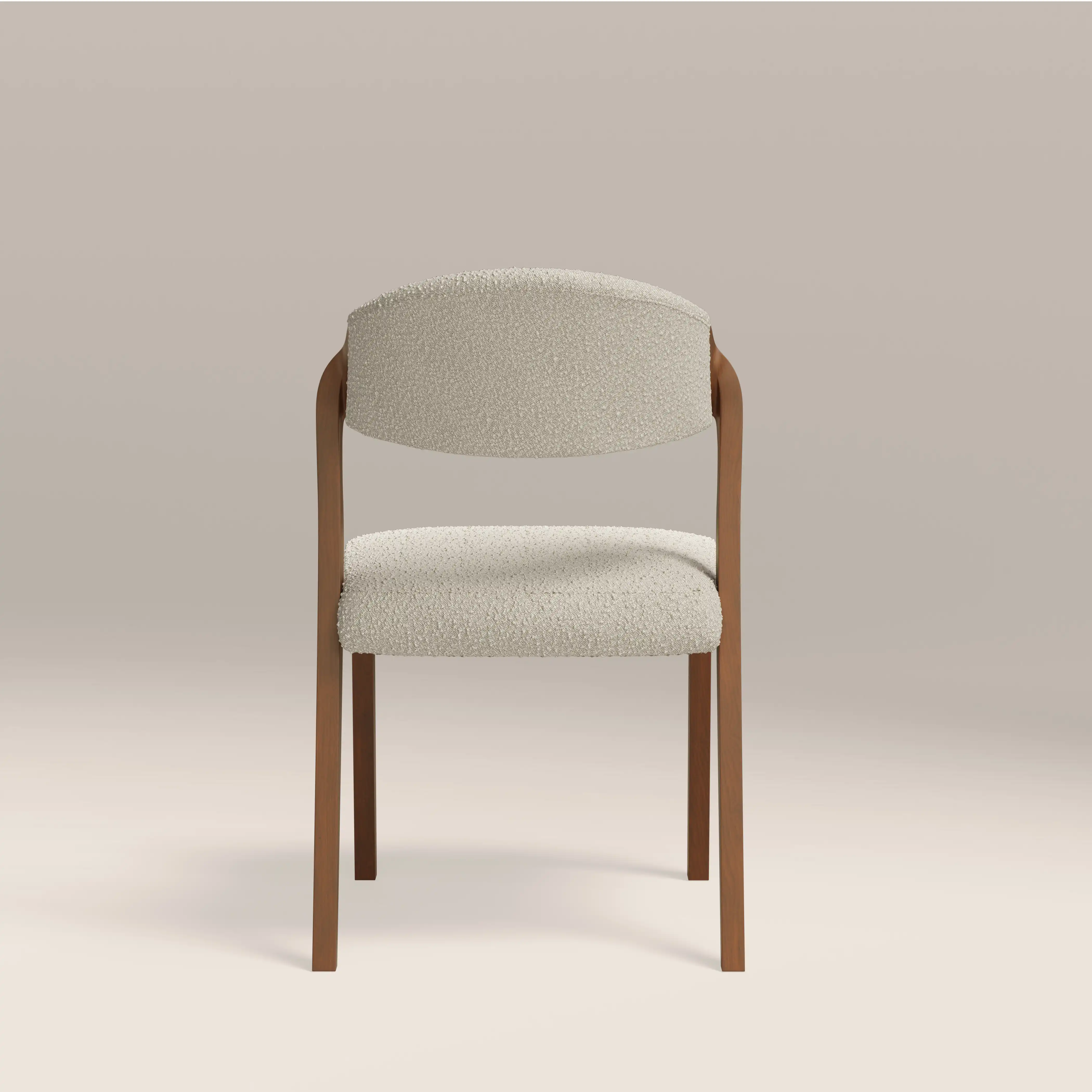 Kennedy Dining Chair | Speckled Stone Sustainable Boucle & Walnut - Image 7