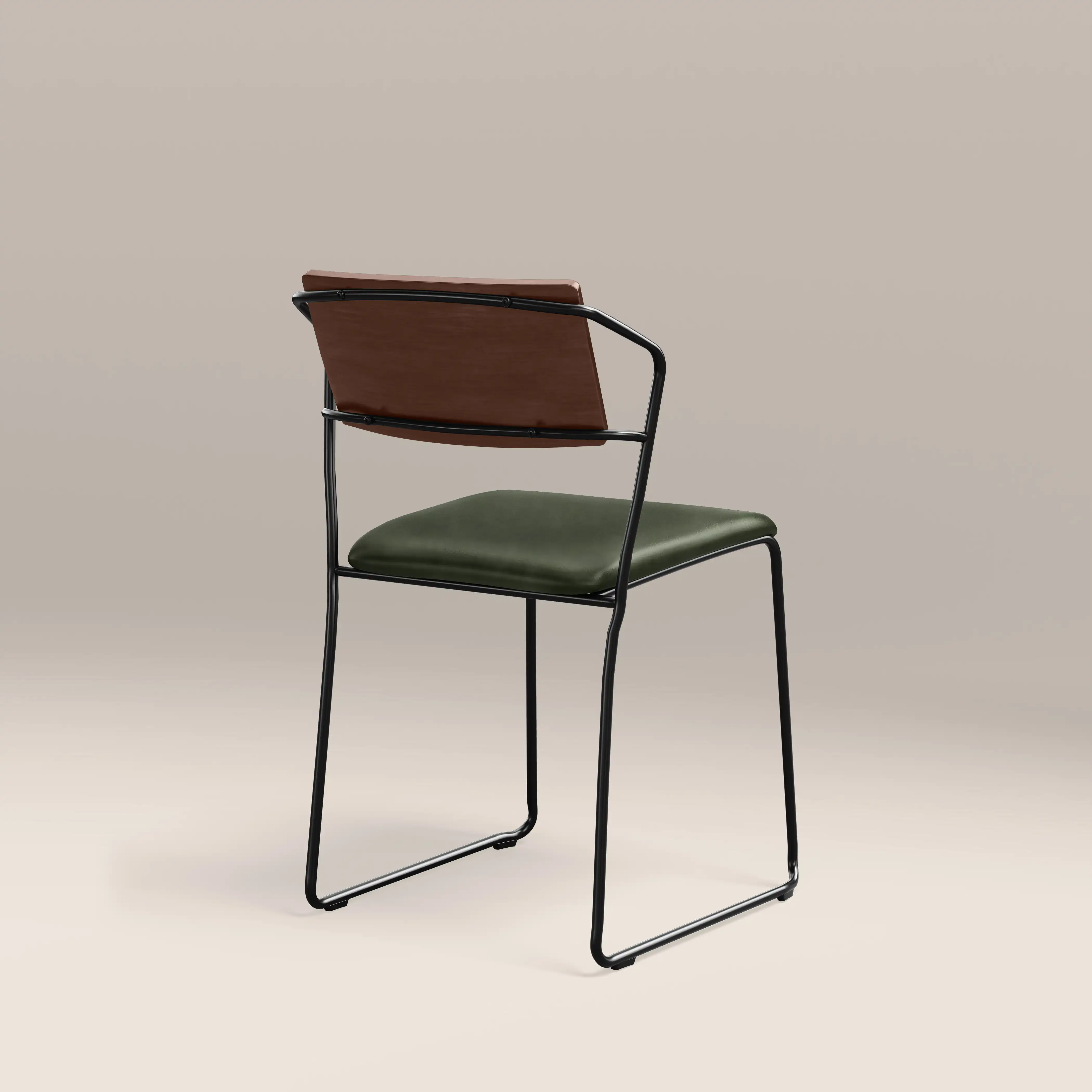 Kensal Stackable Dining Chair | Vintage Green Faux Leather & Black - Image 7
