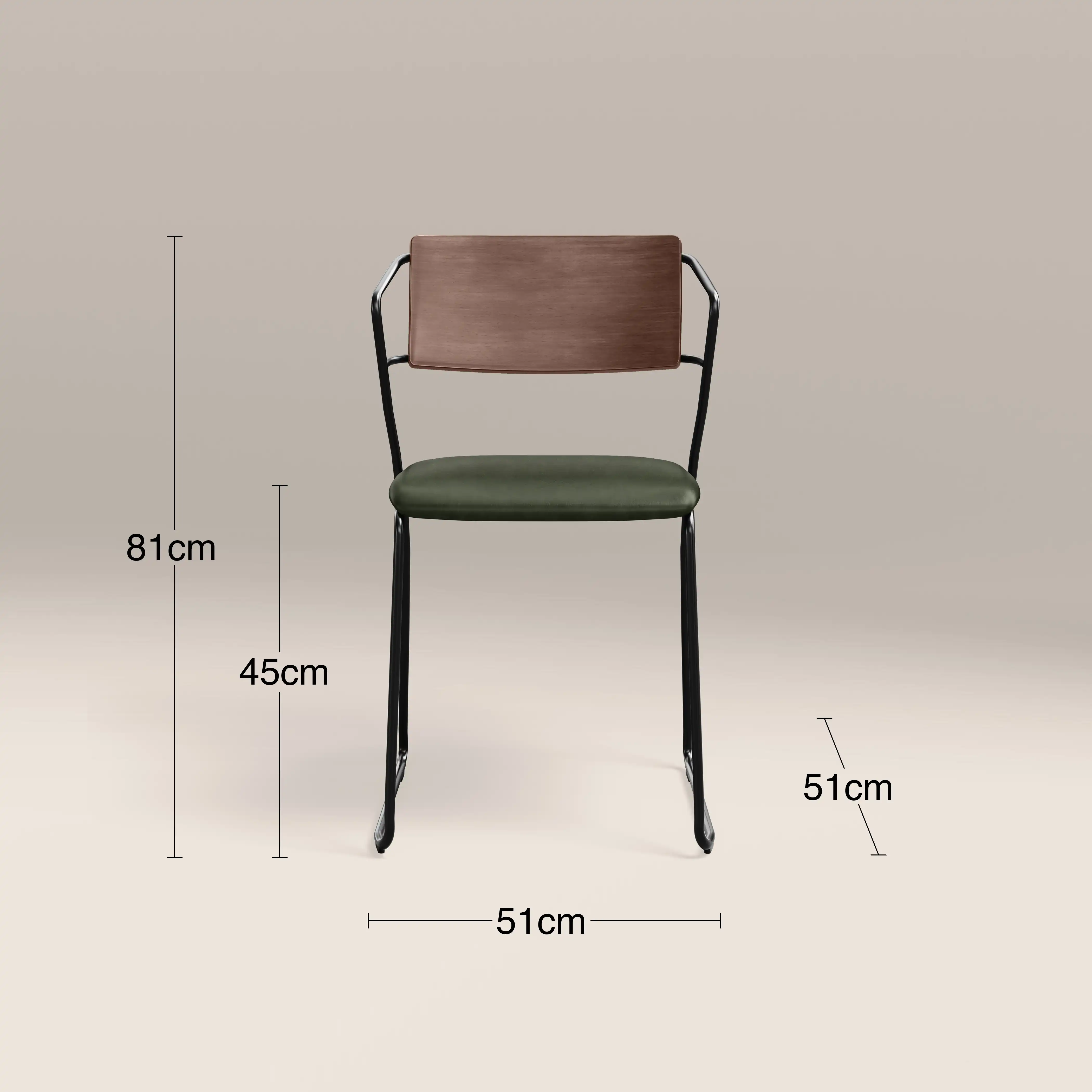 Kensal Stackable Dining Chair | Vintage Green Faux Leather & Black - Image 9