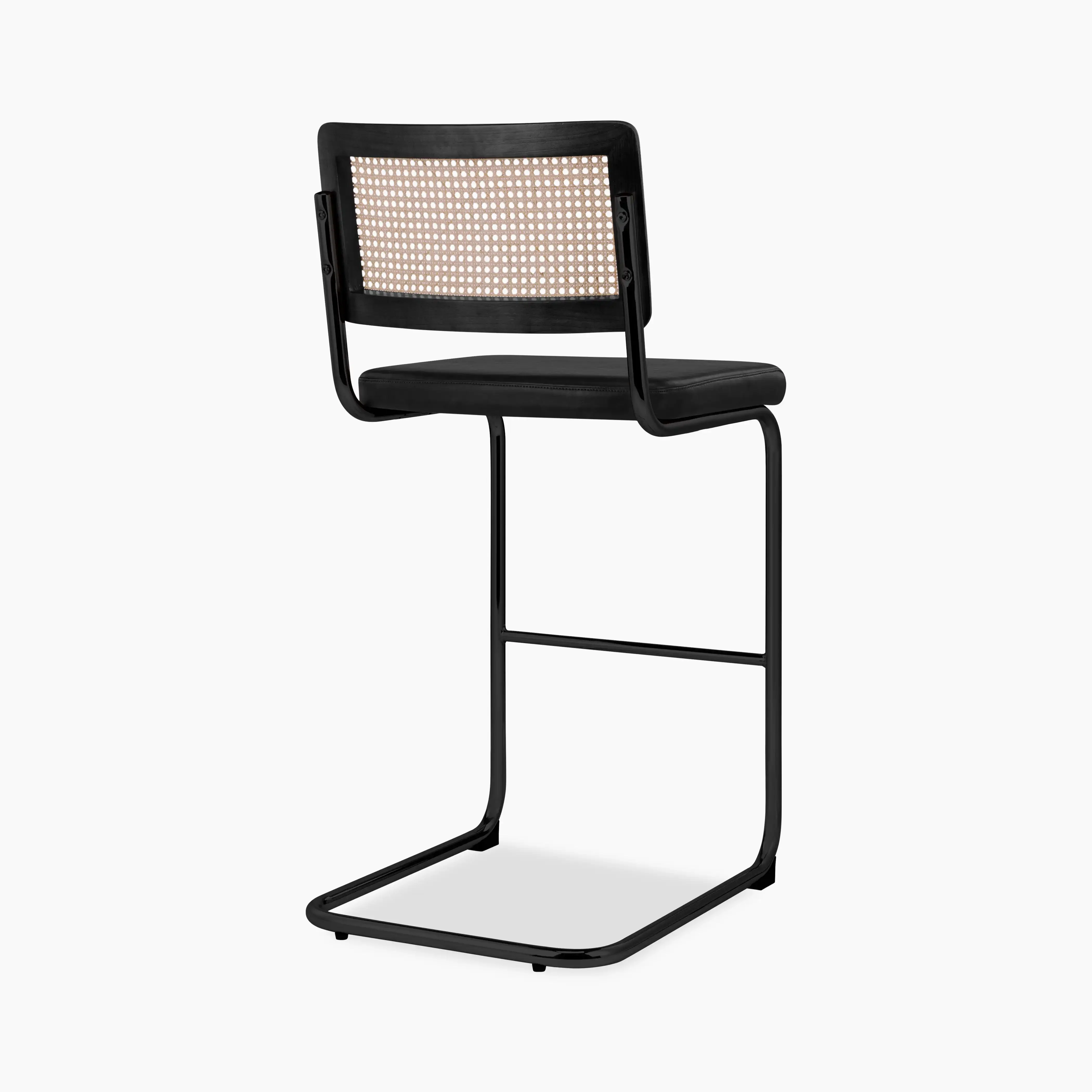 Kenton Bar Stool | Vintage Black Faux Leather & Black - Image 6