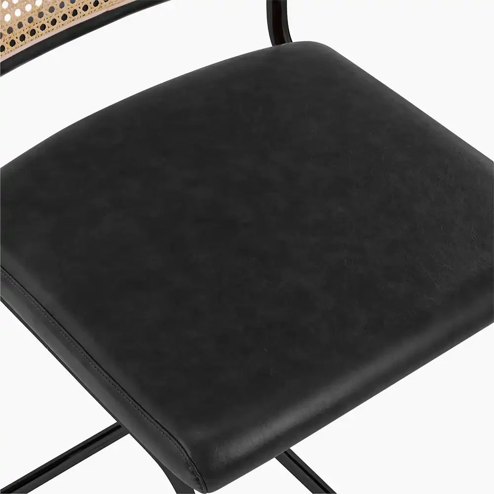 Kenton Bar Stool | Vintage Black Faux Leather & Black - Image 7