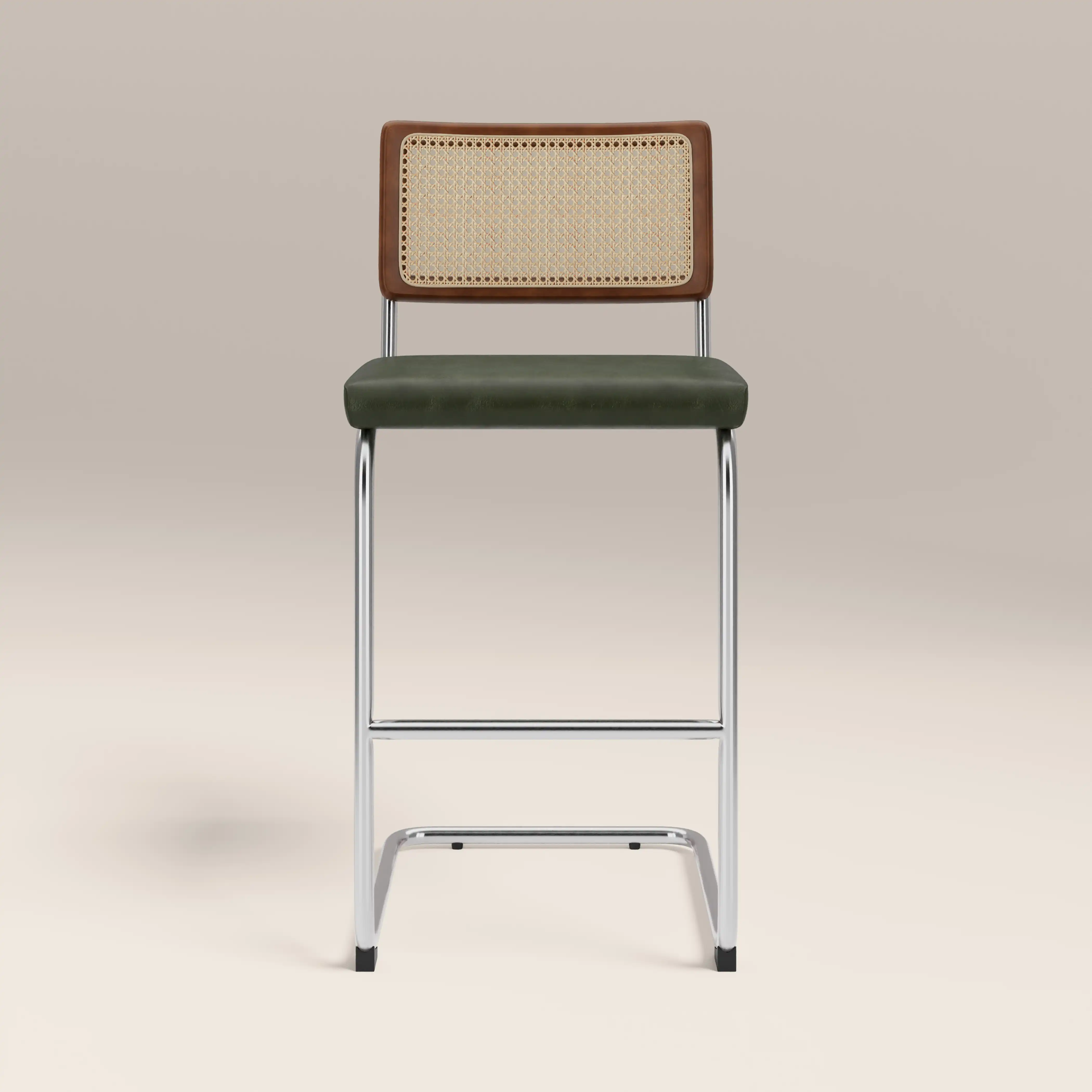 Kenton Bar Stool | Vintage Green Faux Leather & Chrome - Image 2