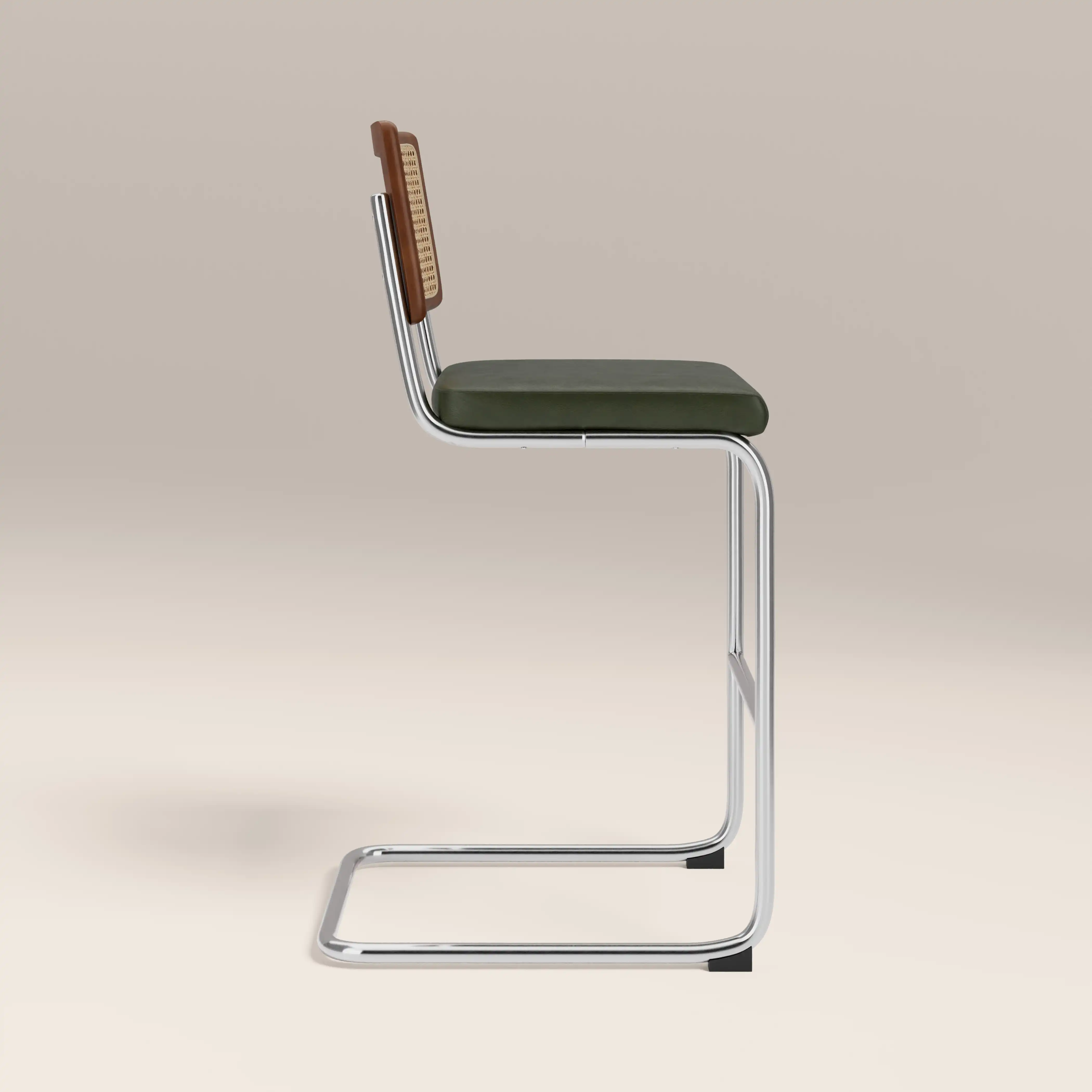 Kenton Bar Stool | Vintage Green Faux Leather & Chrome - Image 4