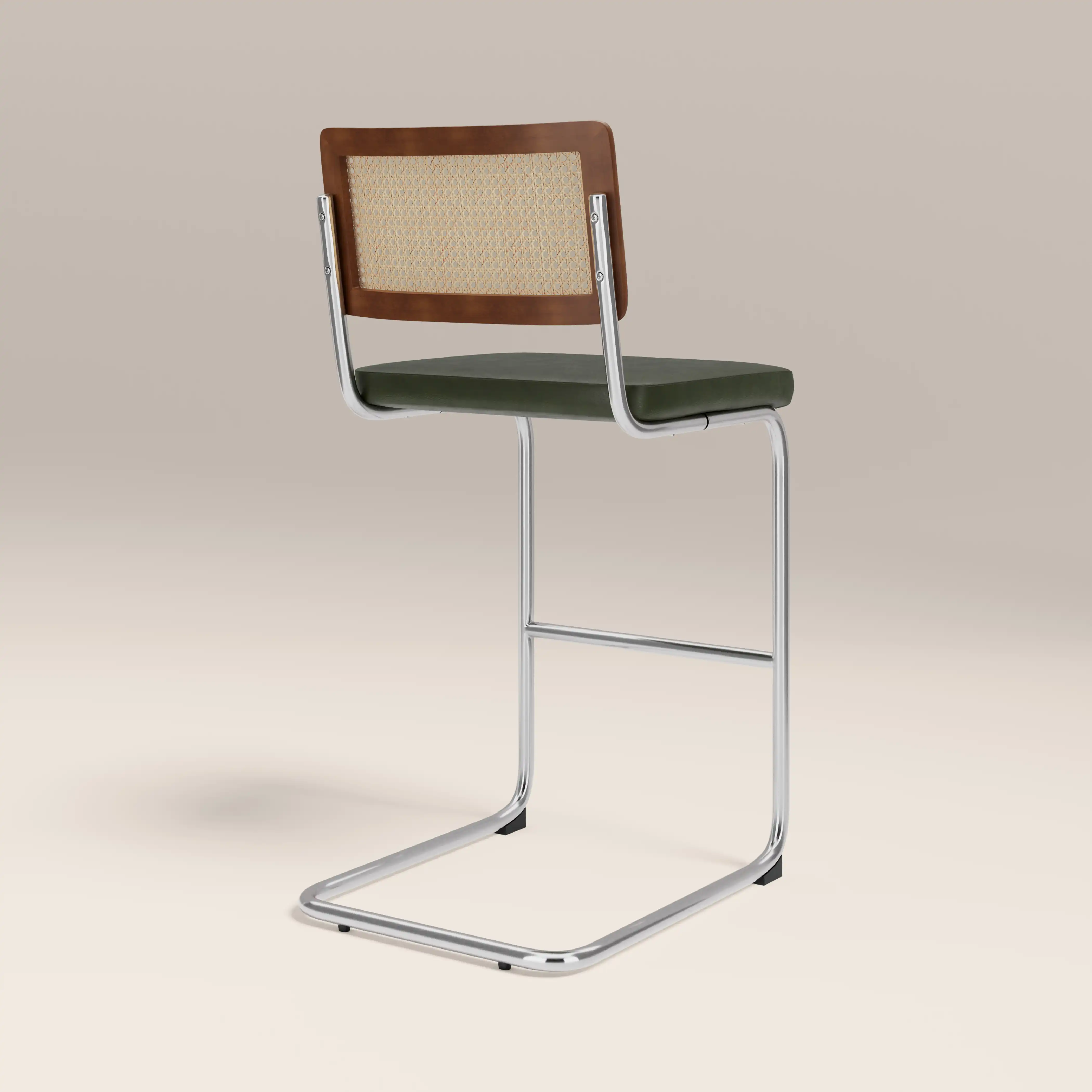 Kenton Bar Stool | Vintage Green Faux Leather & Chrome - Image 5