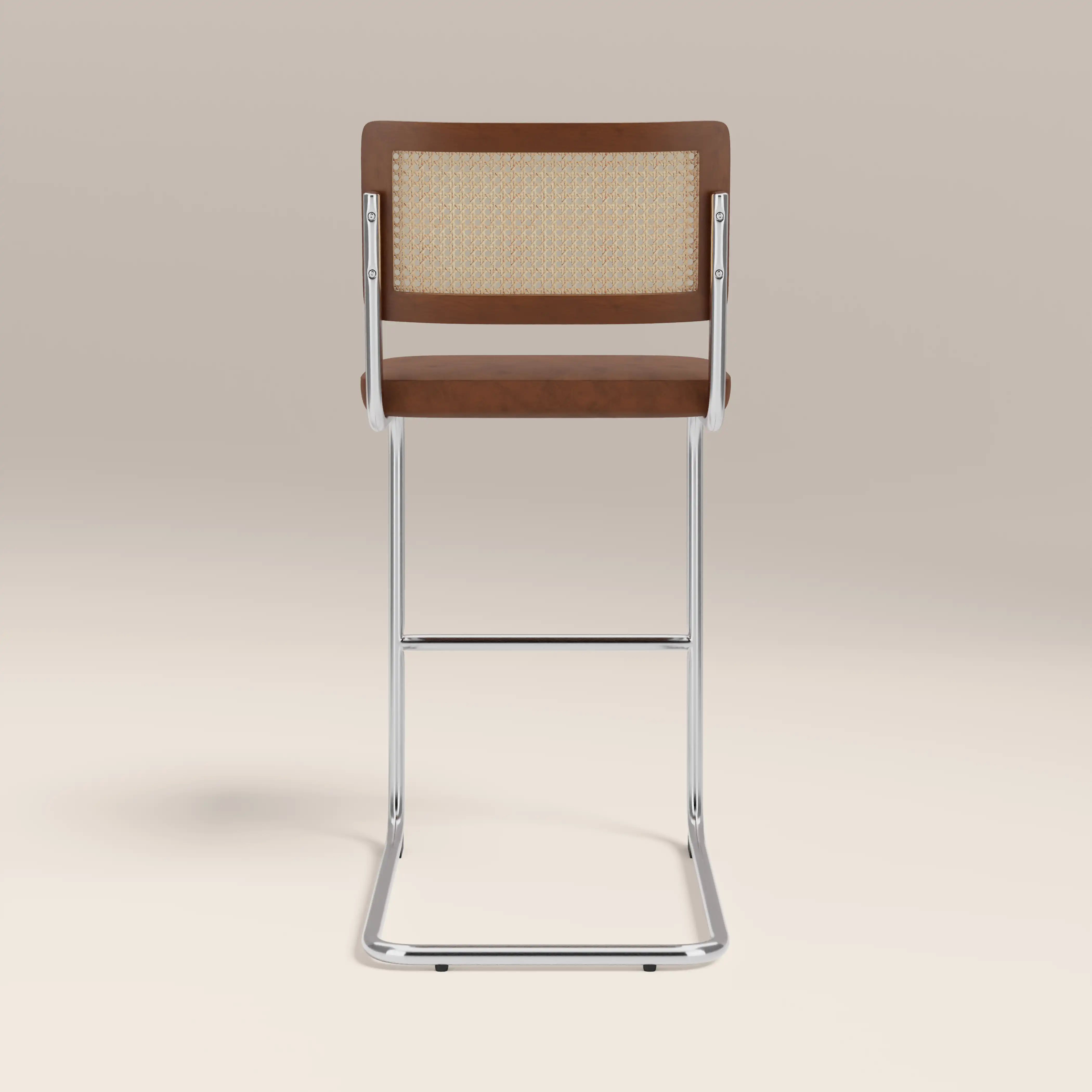 Kenton Bar Stool | Vintage Tan Faux Leather & Chrome - Image 6