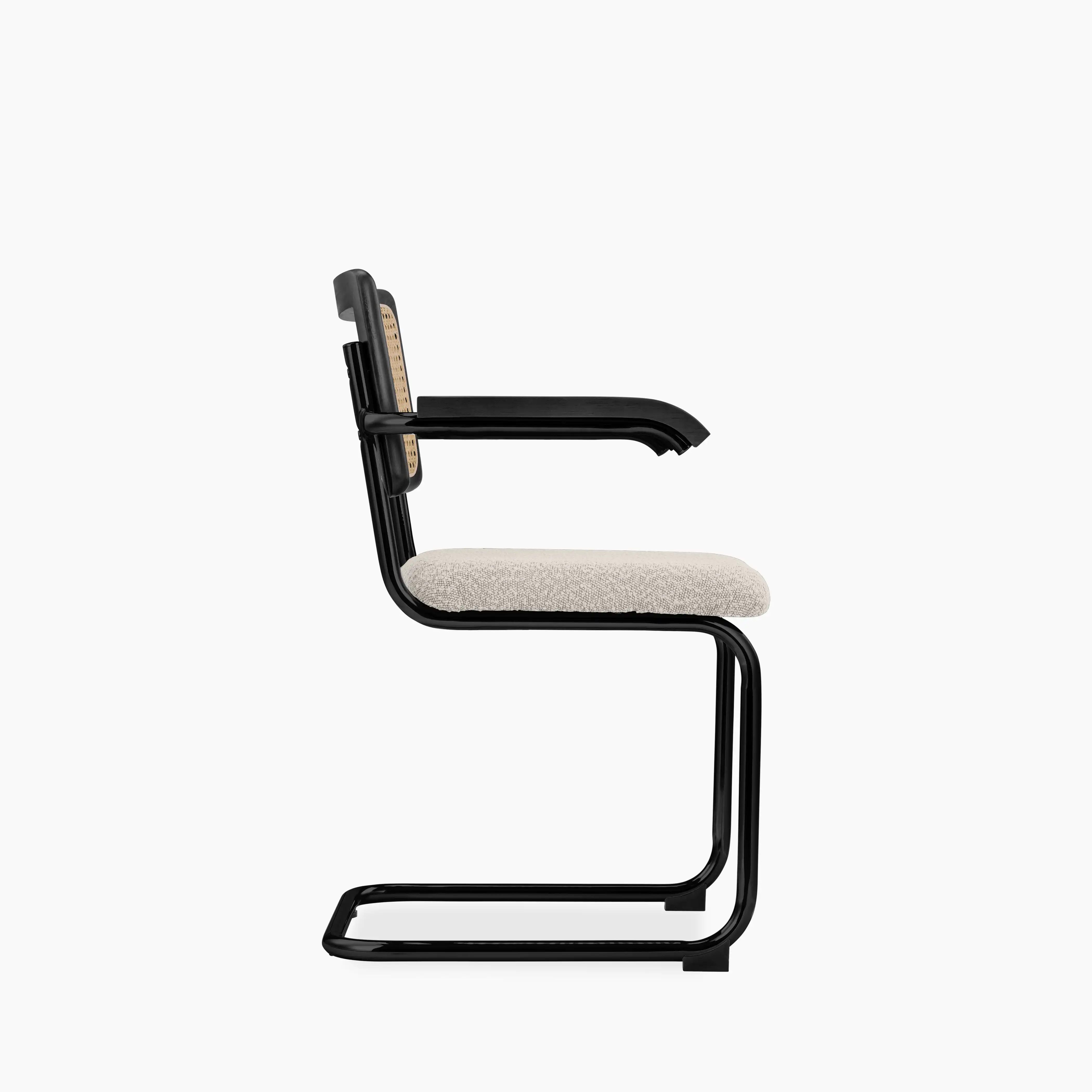 Kenton Carver Dining Chair | Speckled Stone Sustainable Boucle & Black - Image 4