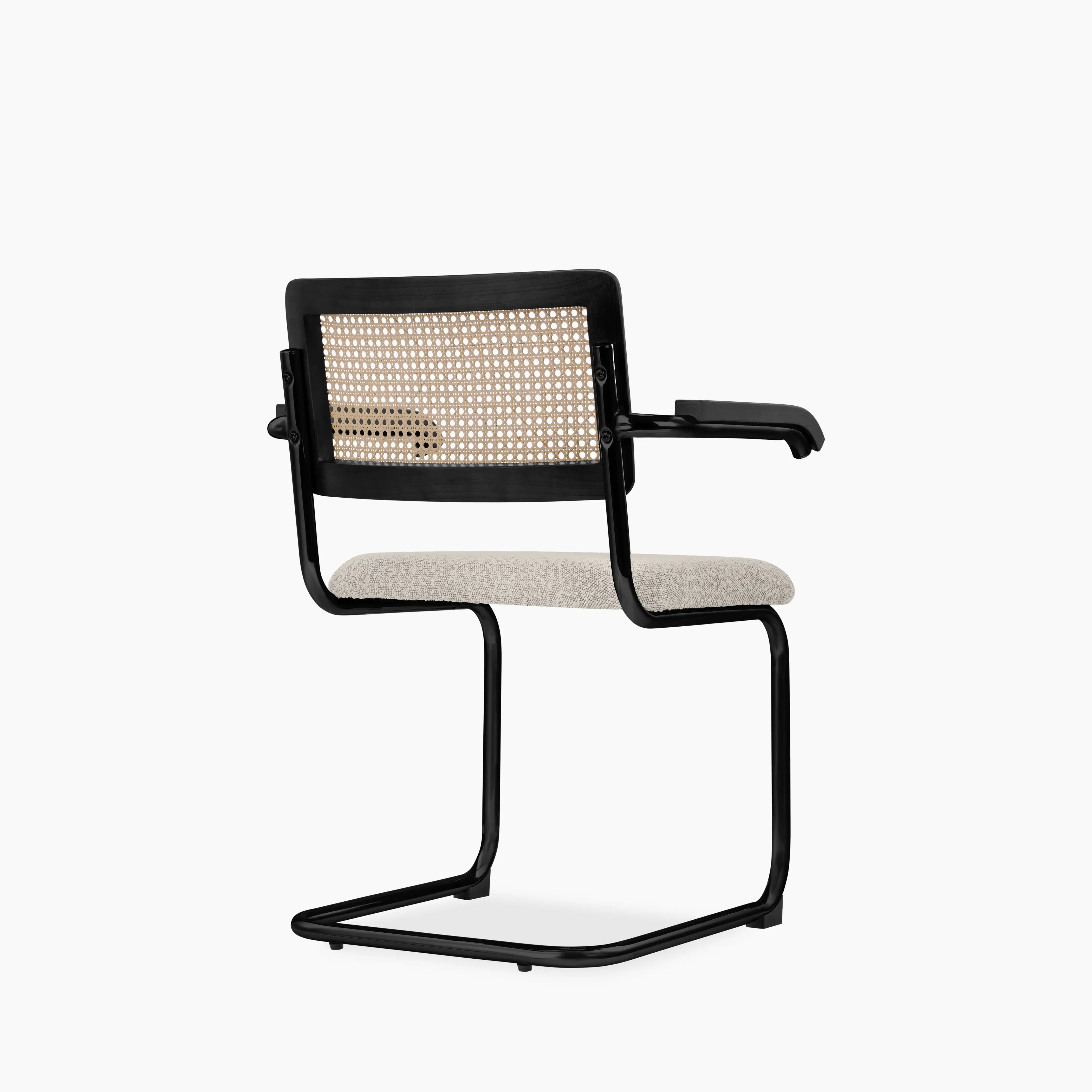 Kenton Carver Dining Chair | Speckled Stone Sustainable Boucle & Black - Image 5