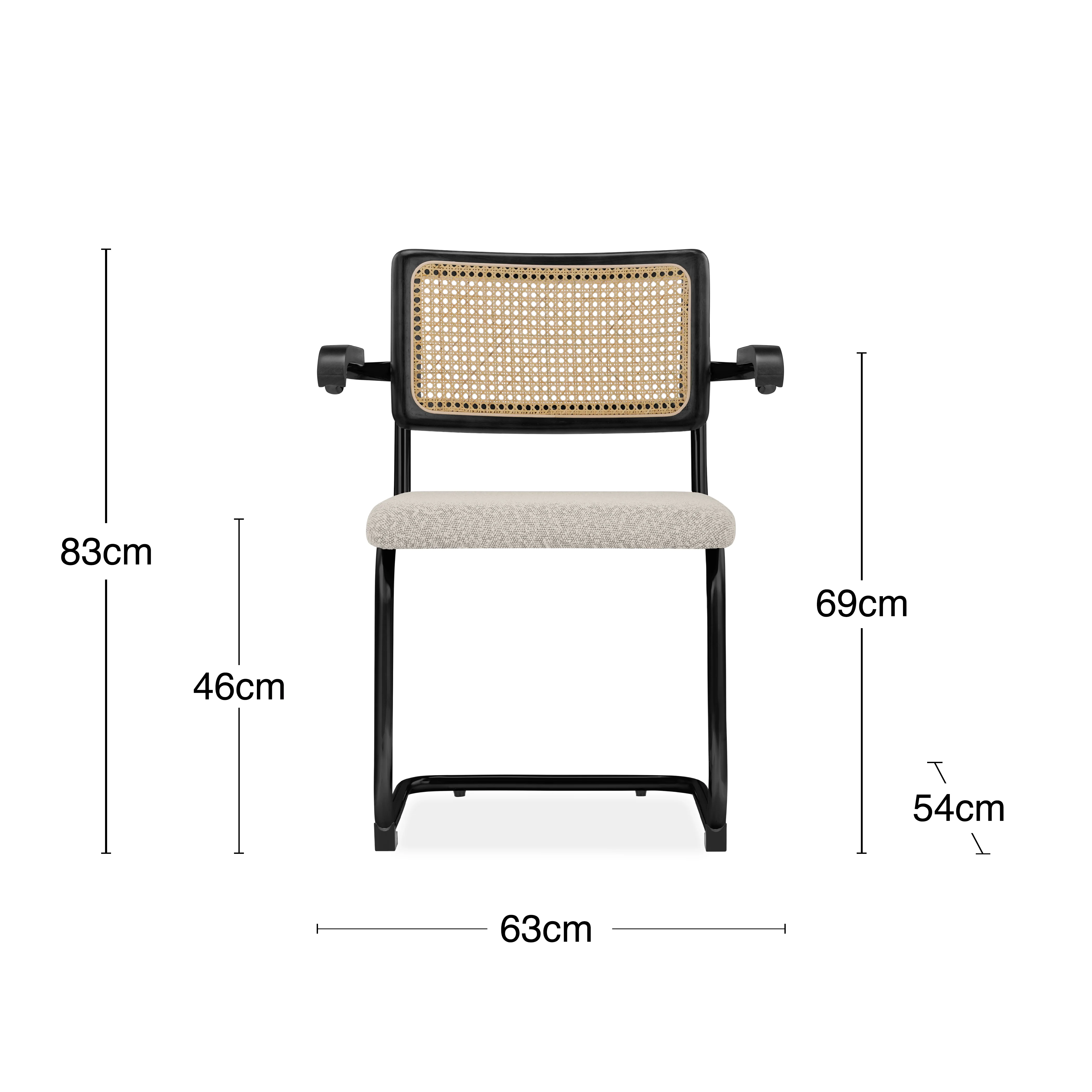 Kenton Carver Dining Chair | Speckled Stone Sustainable Boucle & Black - Image 8