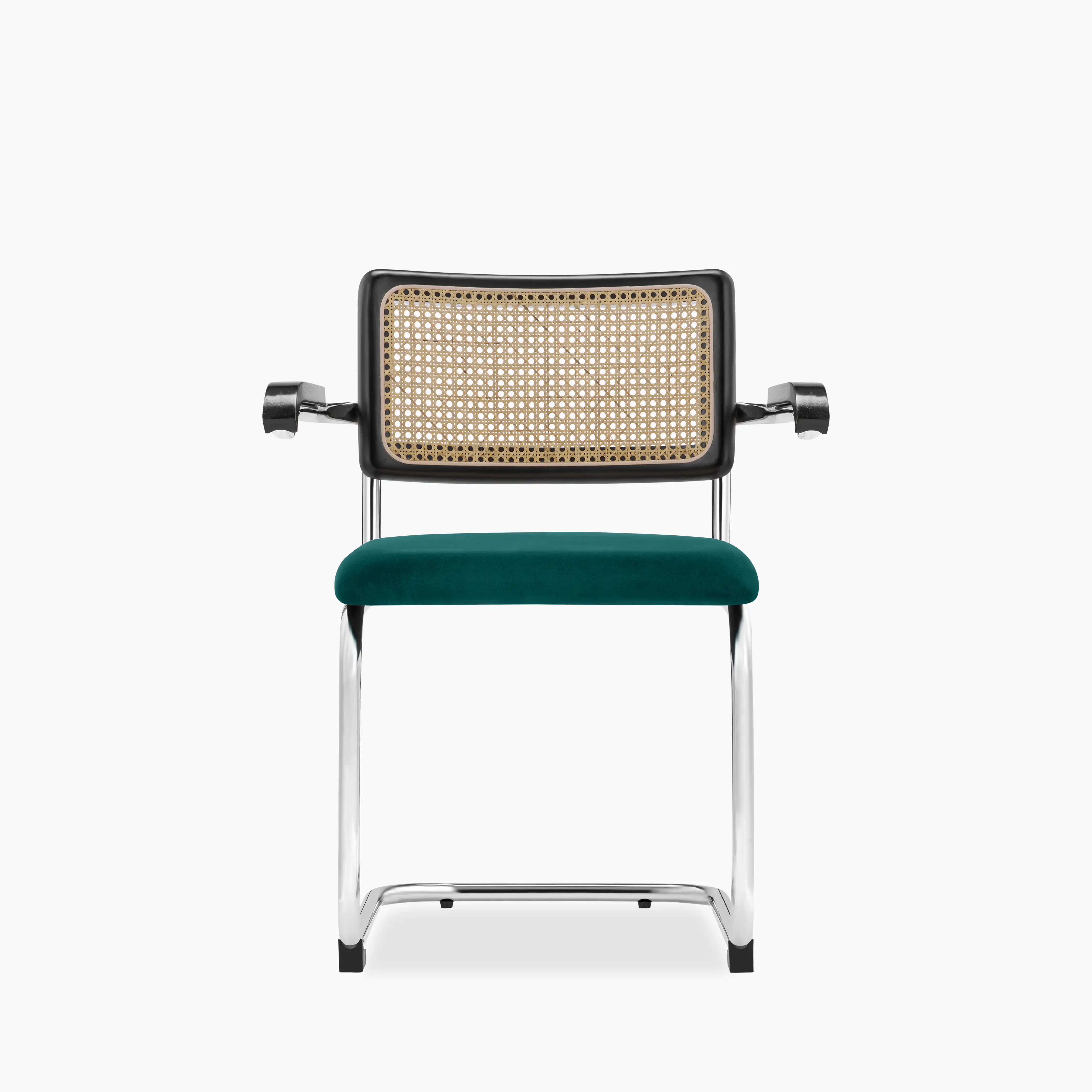 Kenton Carver Dining Chair | Teal Sustainable Velvet & Black - Image 4