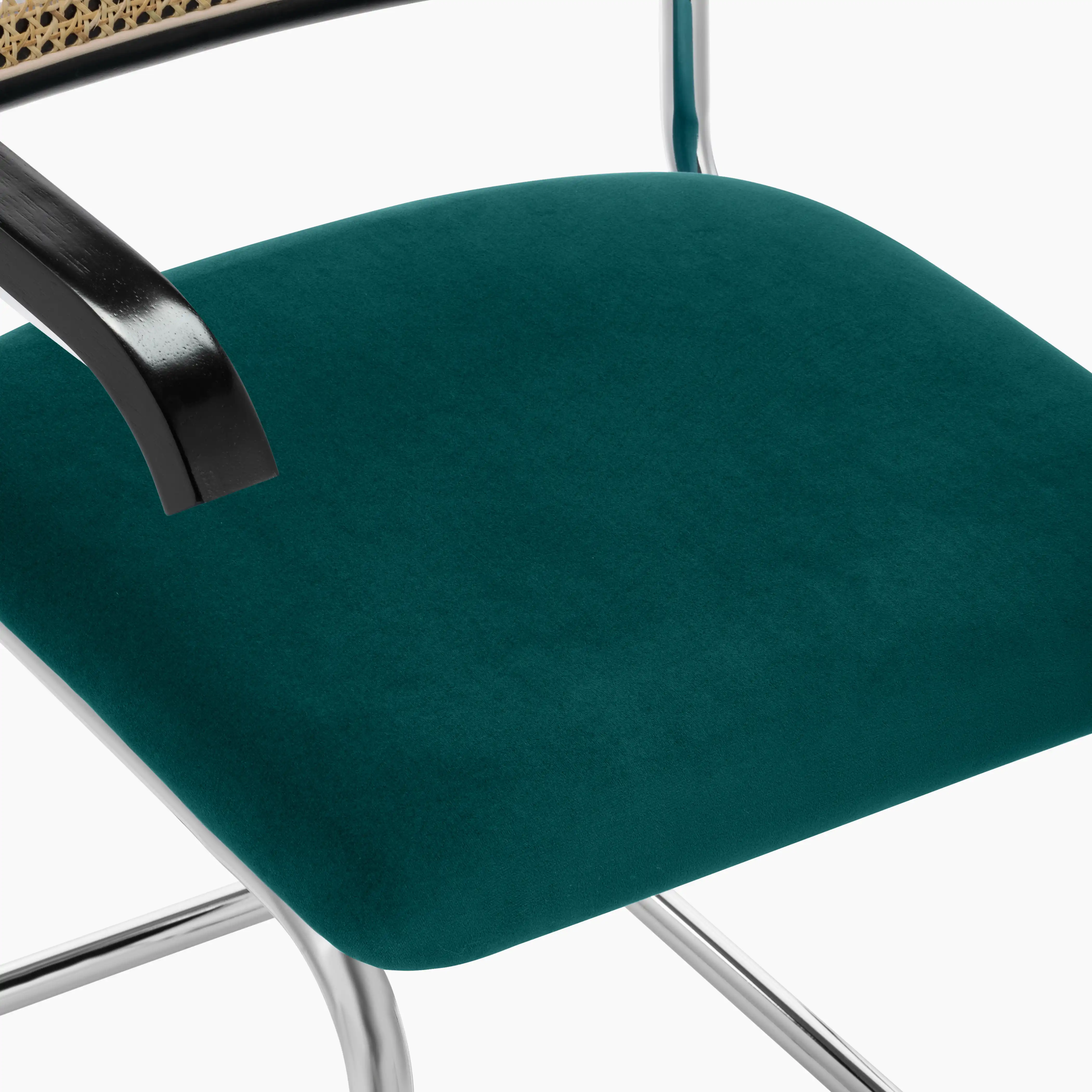 Kenton Carver Dining Chair | Teal Sustainable Velvet & Black - Image 8