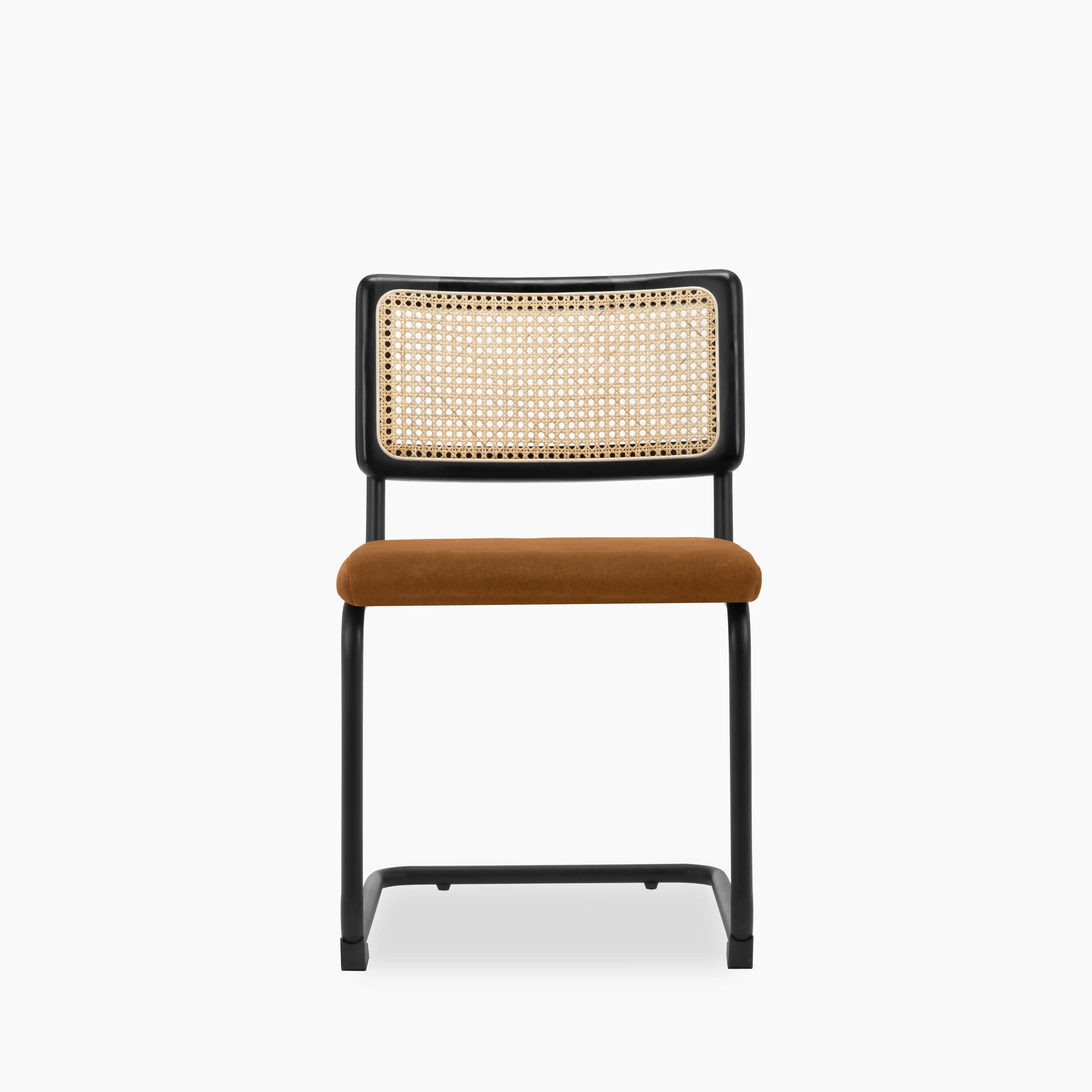 Kenton Dining Chair | Caramel Brown Sustainable Mohair Velvet & Black - Image 2