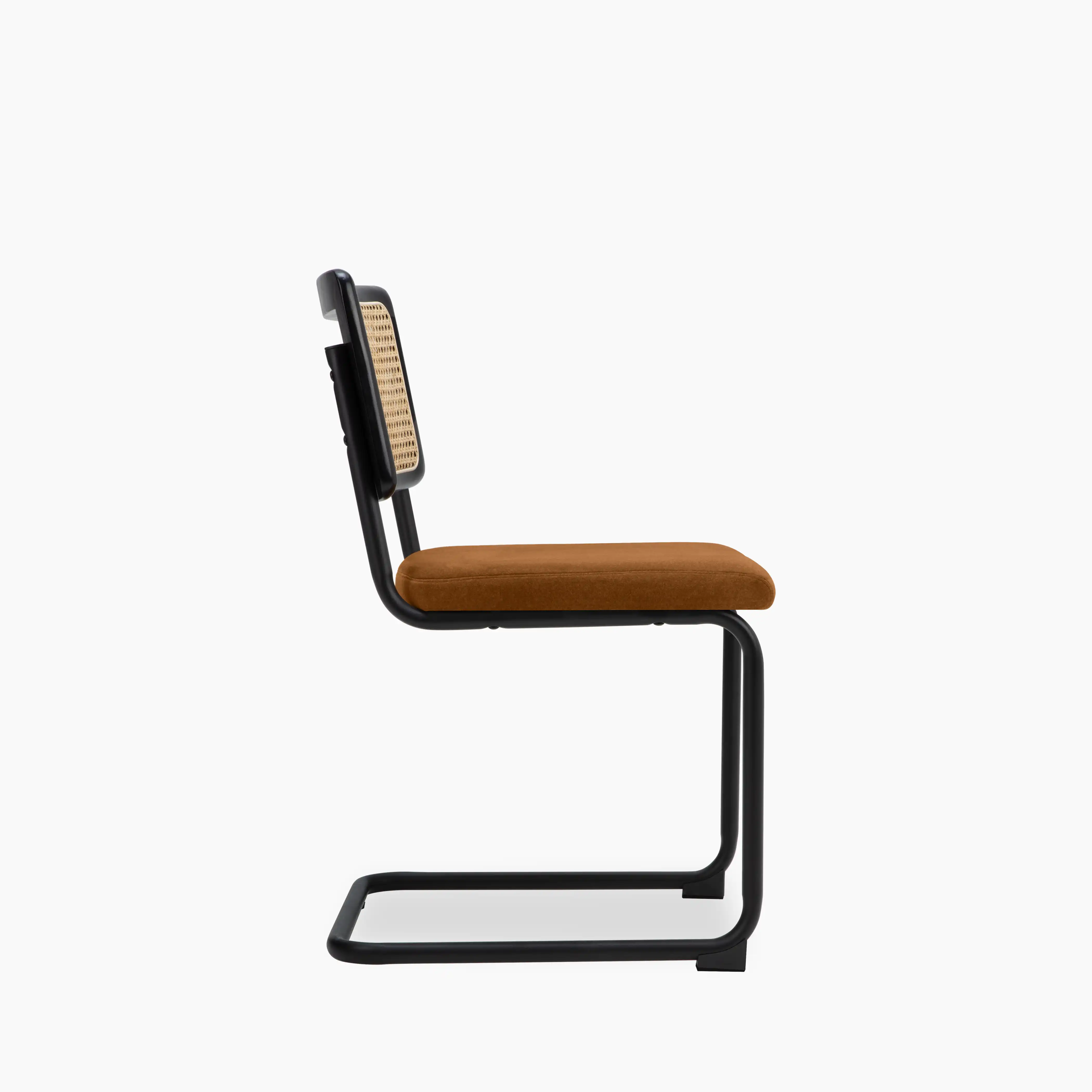 Kenton Dining Chair | Caramel Brown Sustainable Mohair Velvet & Black - Image 4