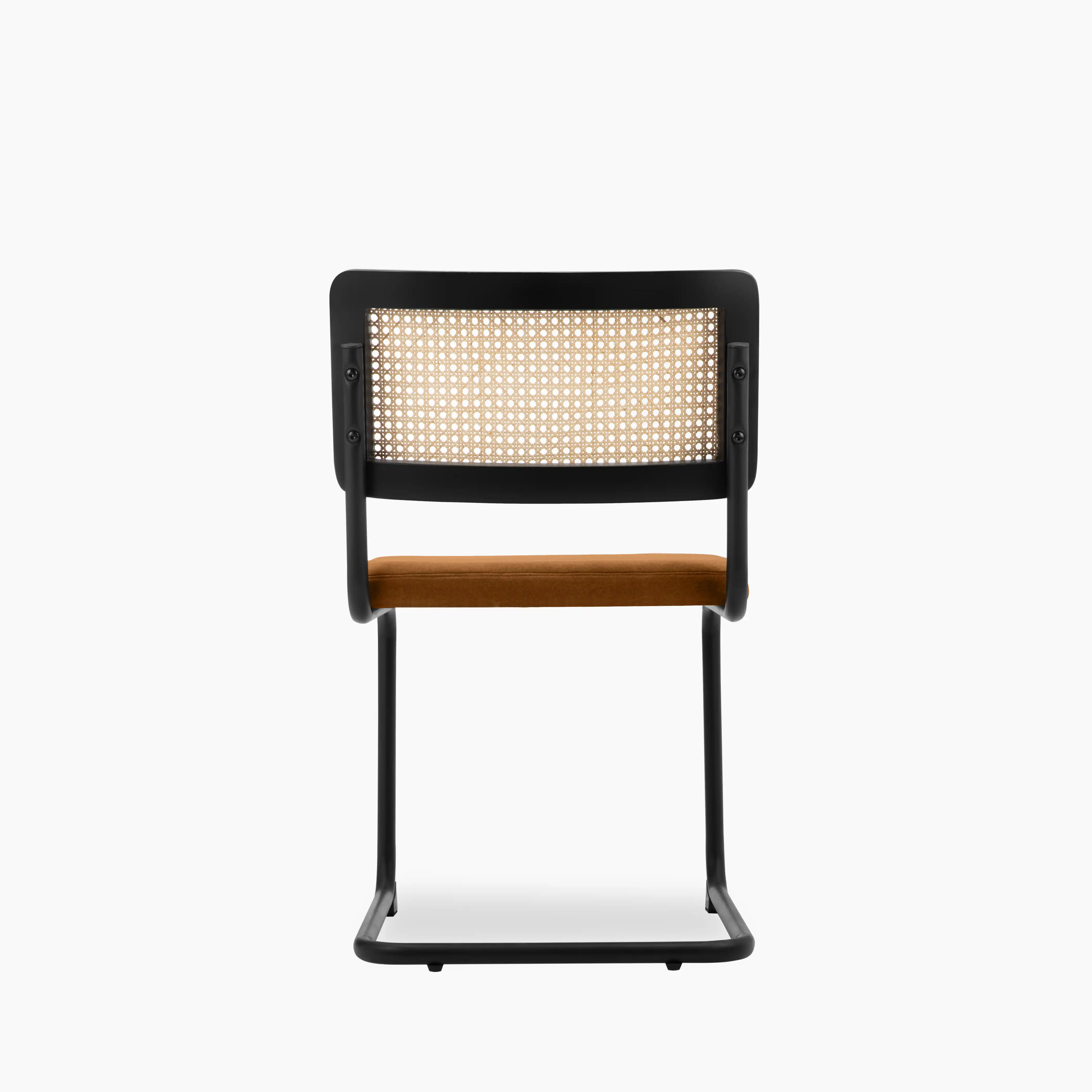 Kenton Dining Chair | Caramel Brown Sustainable Mohair Velvet & Black - Image 5