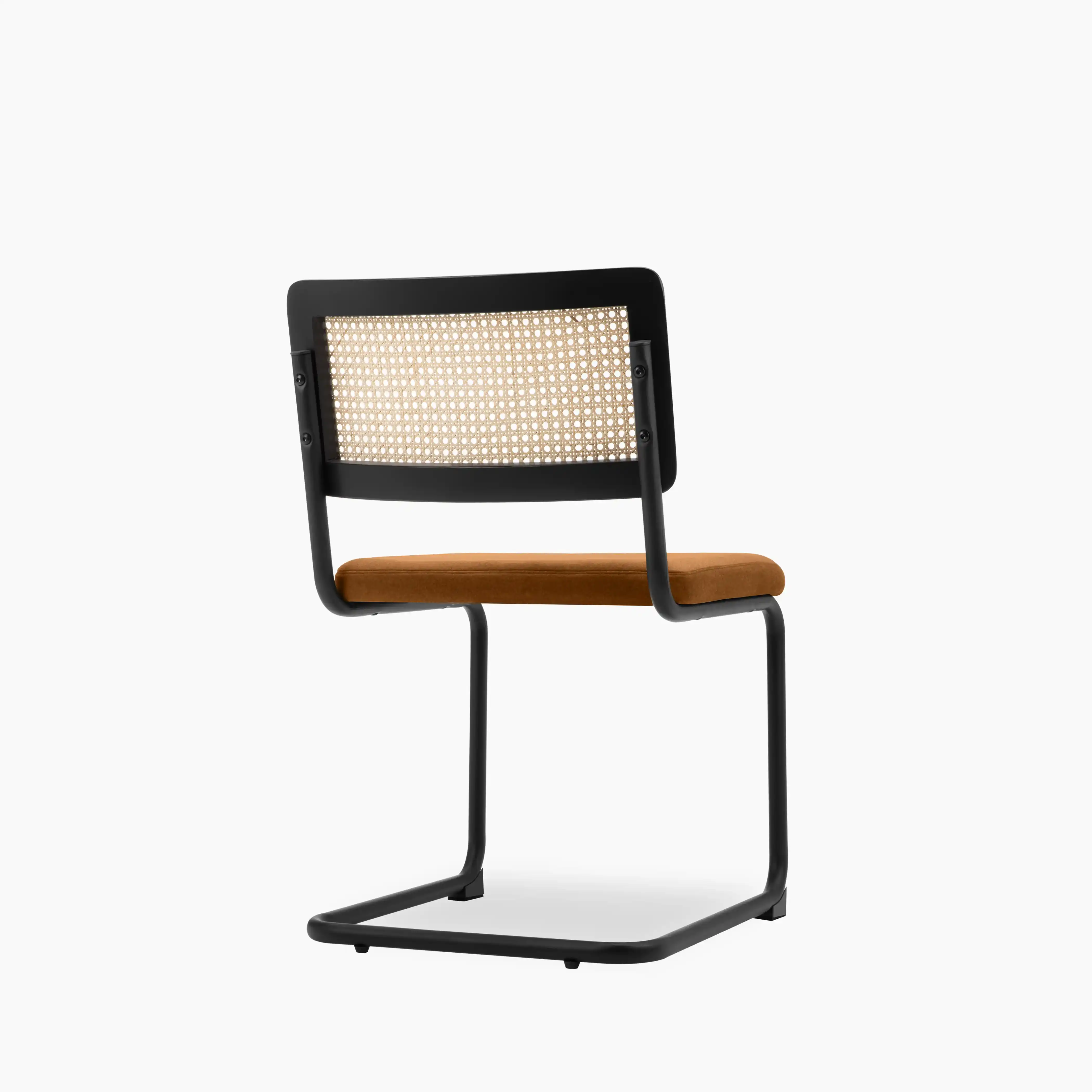 Kenton Dining Chair | Caramel Brown Sustainable Mohair Velvet & Black - Image 6