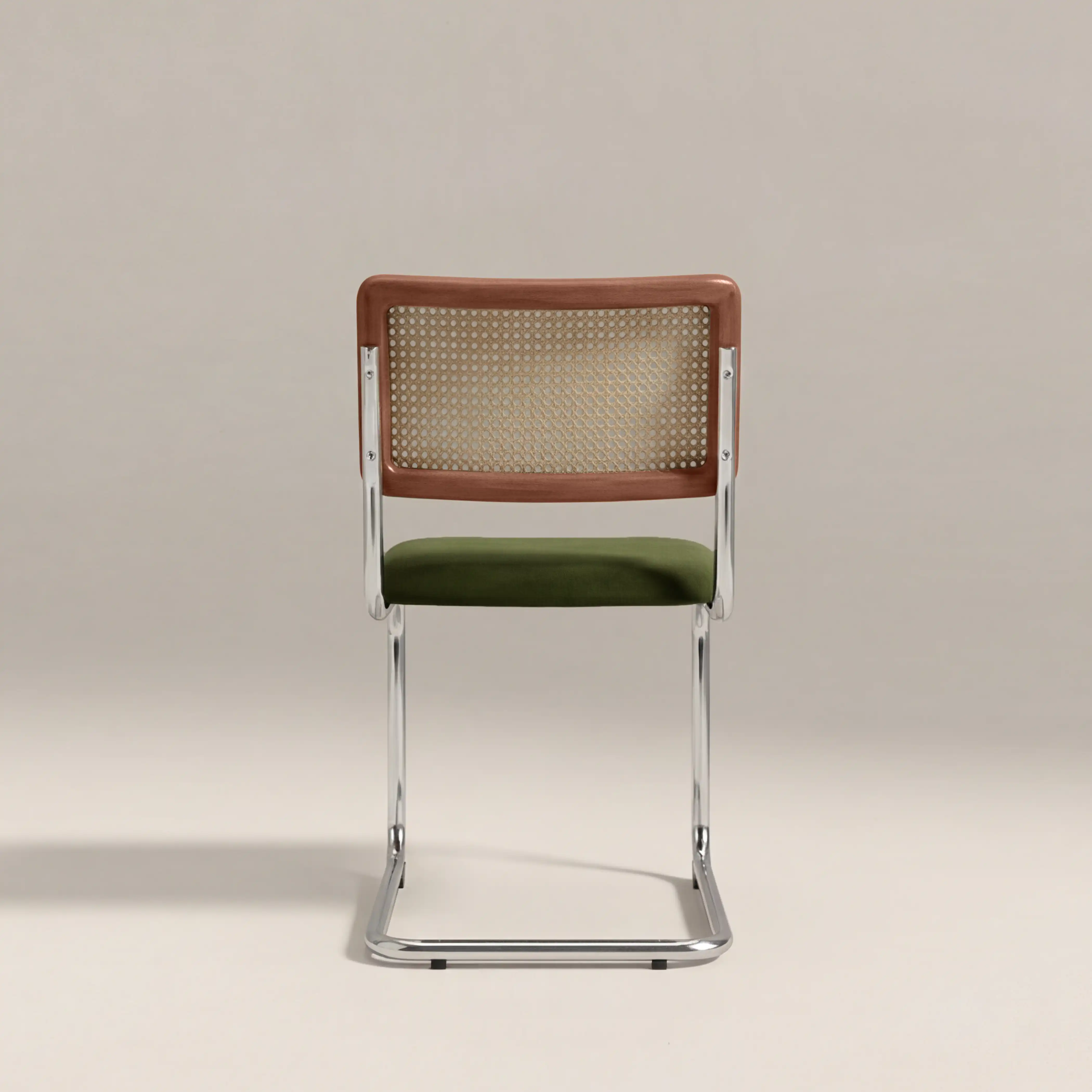 Kenton Dining Chair | Olive Green Sustainable Velvet & Chrome - Image 6