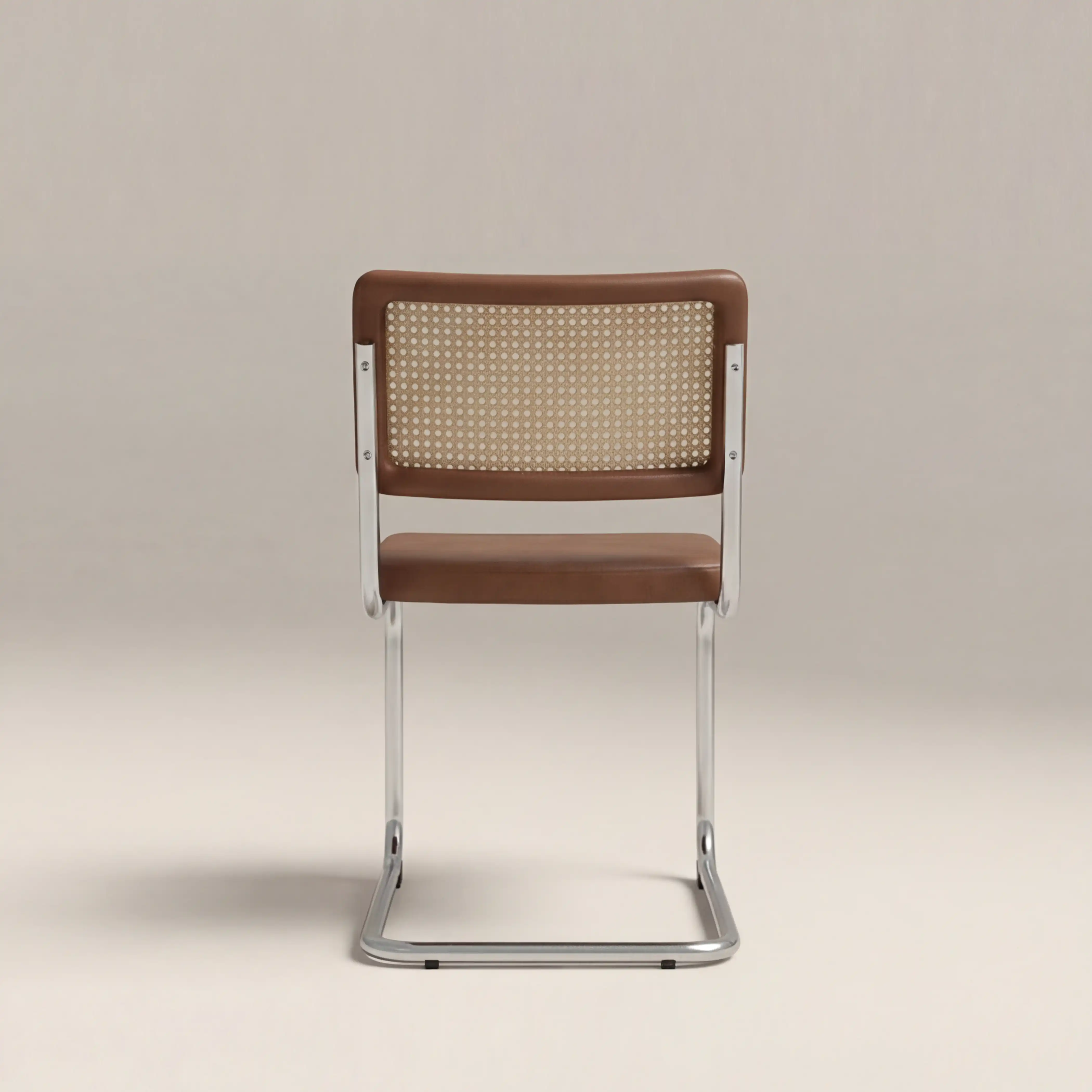 Kenton Dining Chair | Vintage Tan Faux Leather & Chrome - Image 6